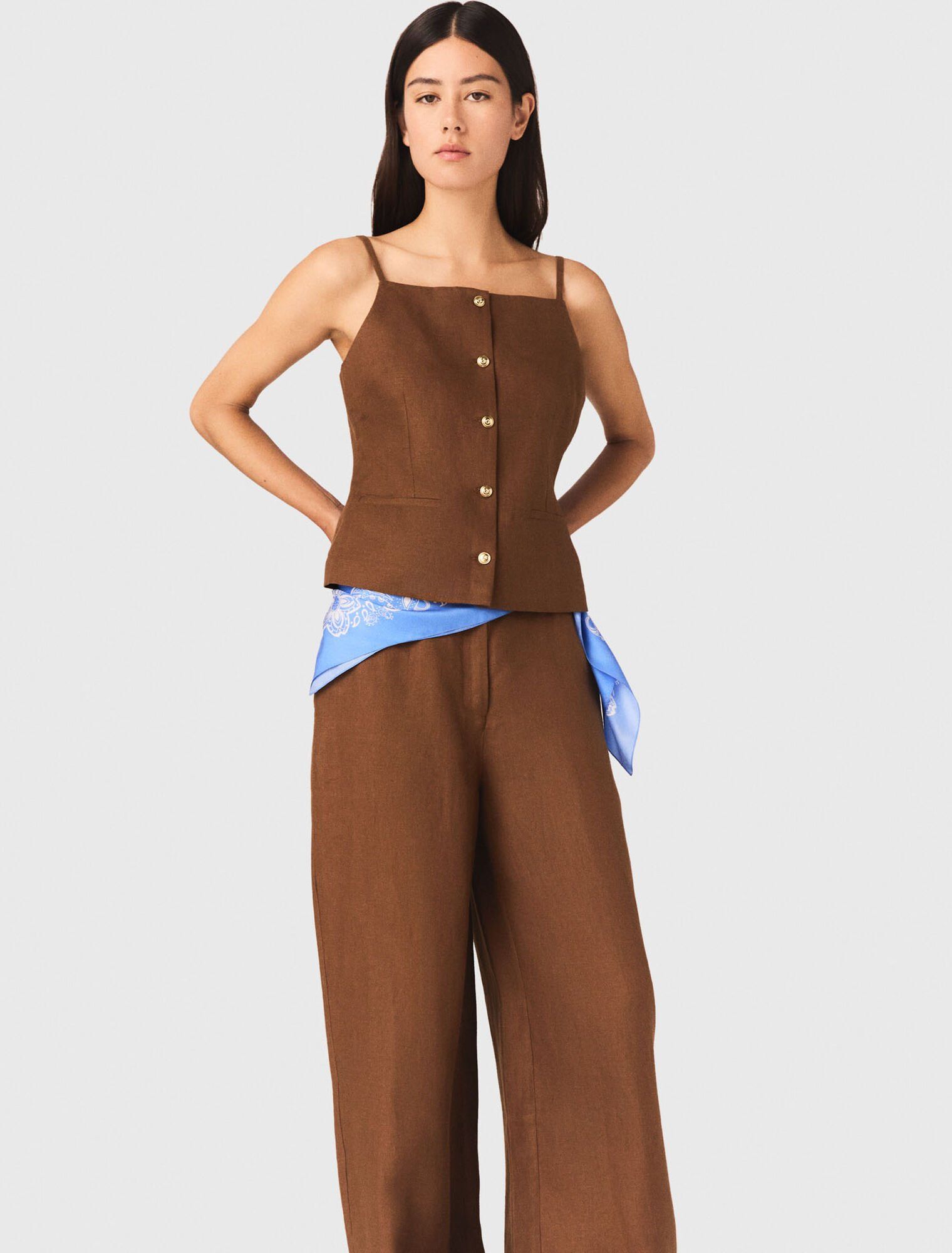 Maje - Áo linen dáng suông