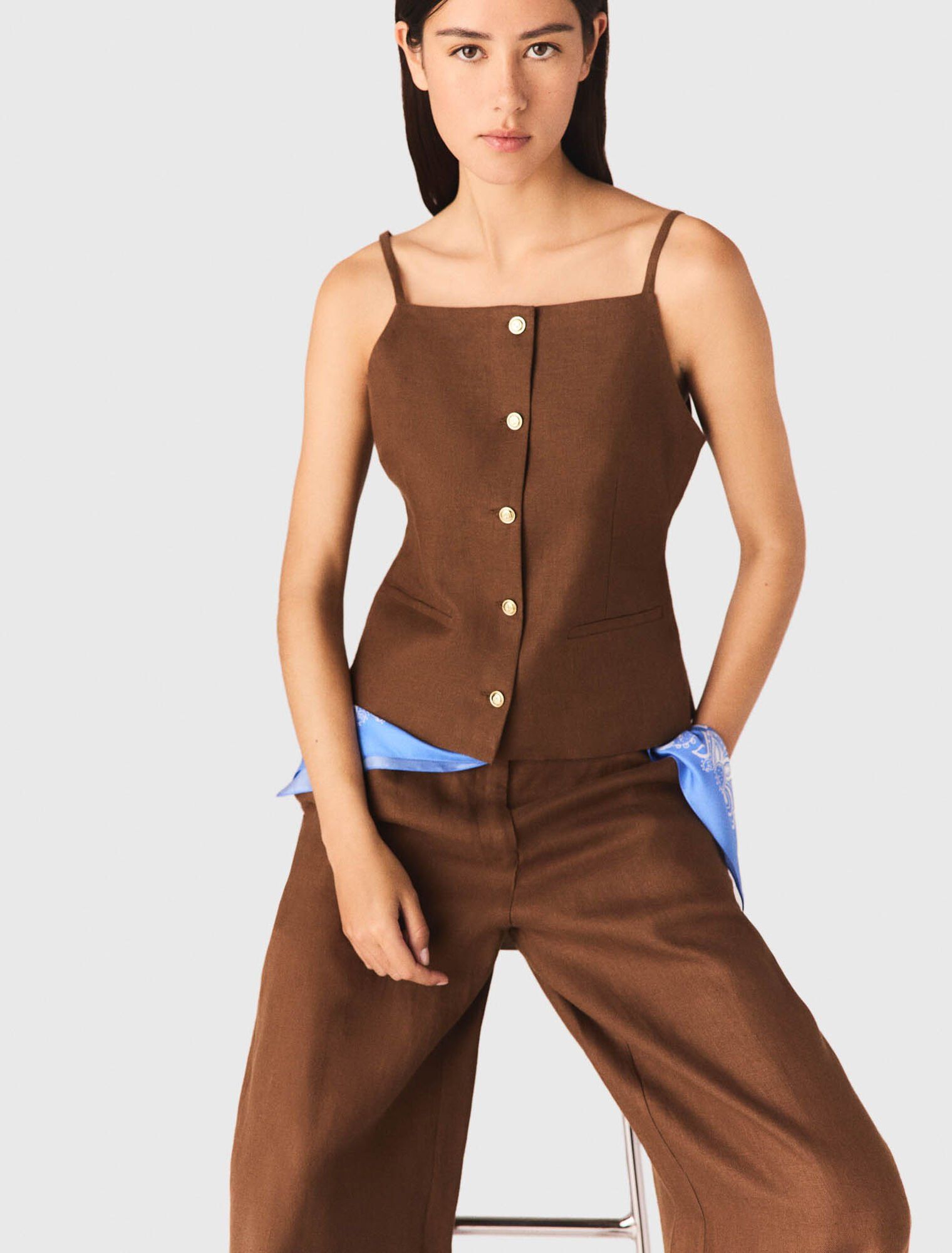 Maje - Áo linen dáng suông
