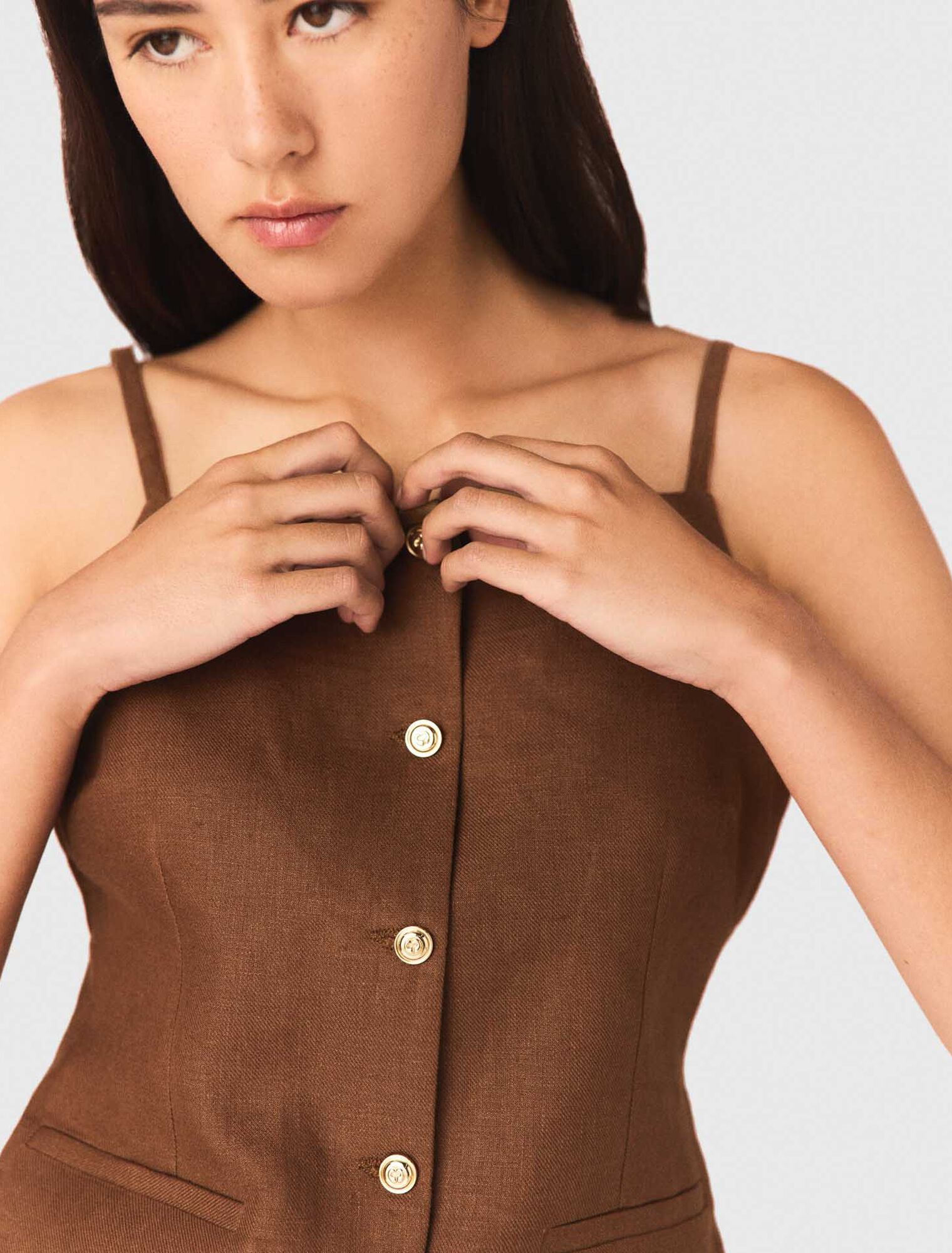 Maje - Áo linen dáng suông