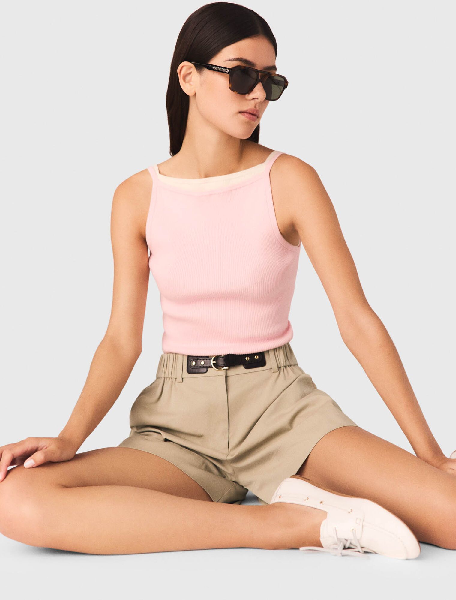 Maje - Áo tank top cổ vuông