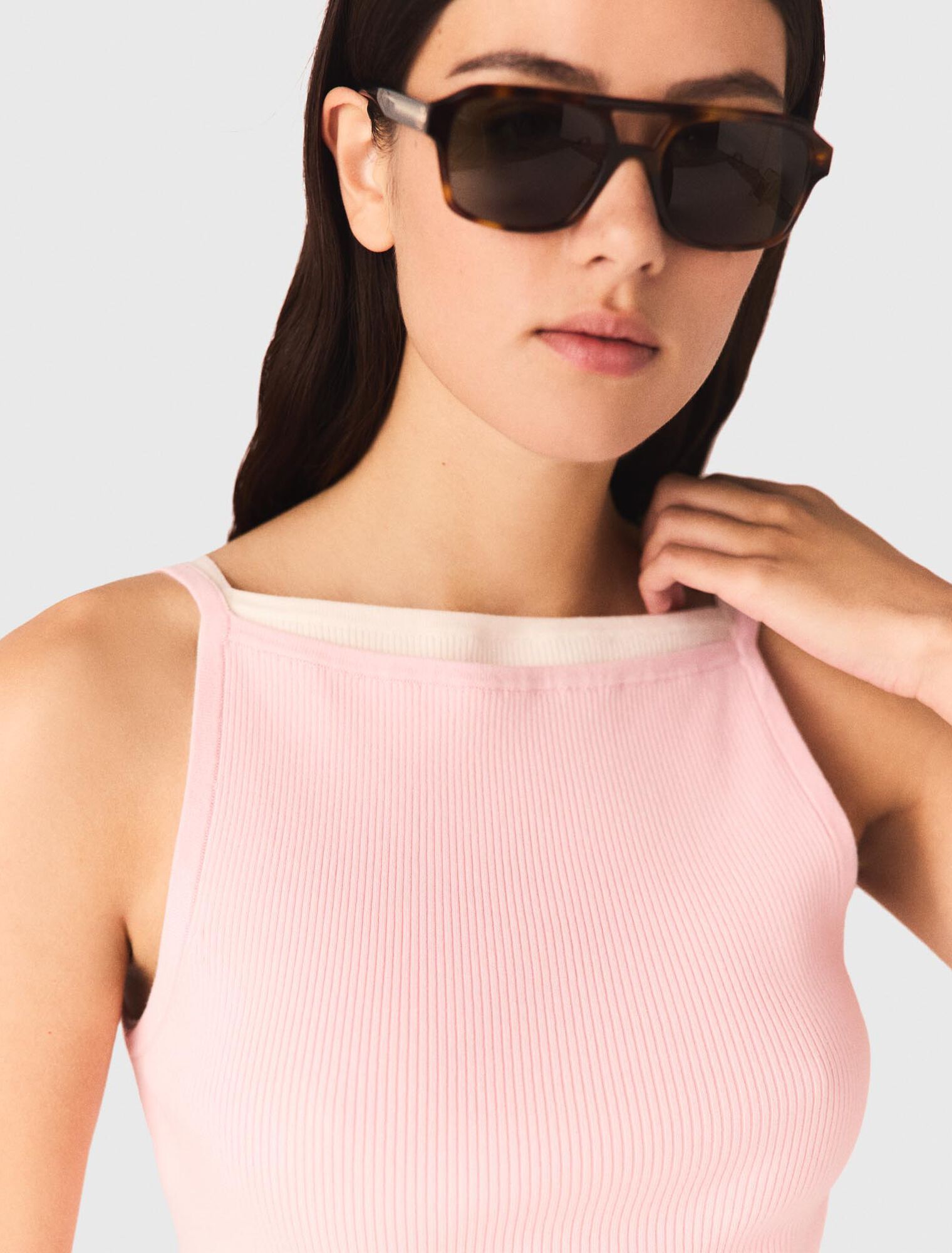 Maje - Áo tank top cổ vuông