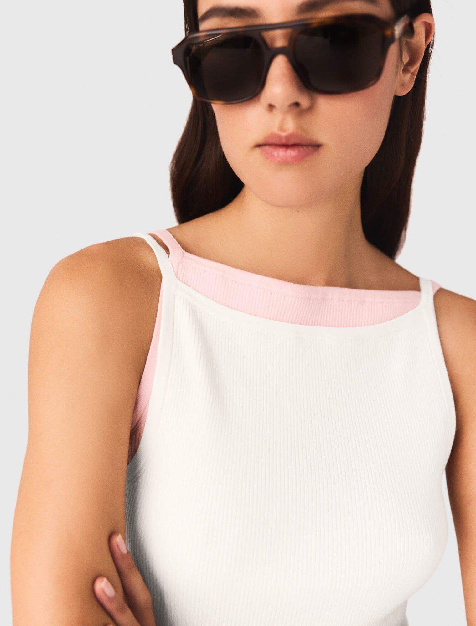 Maje - Áo tank top cổ vuông