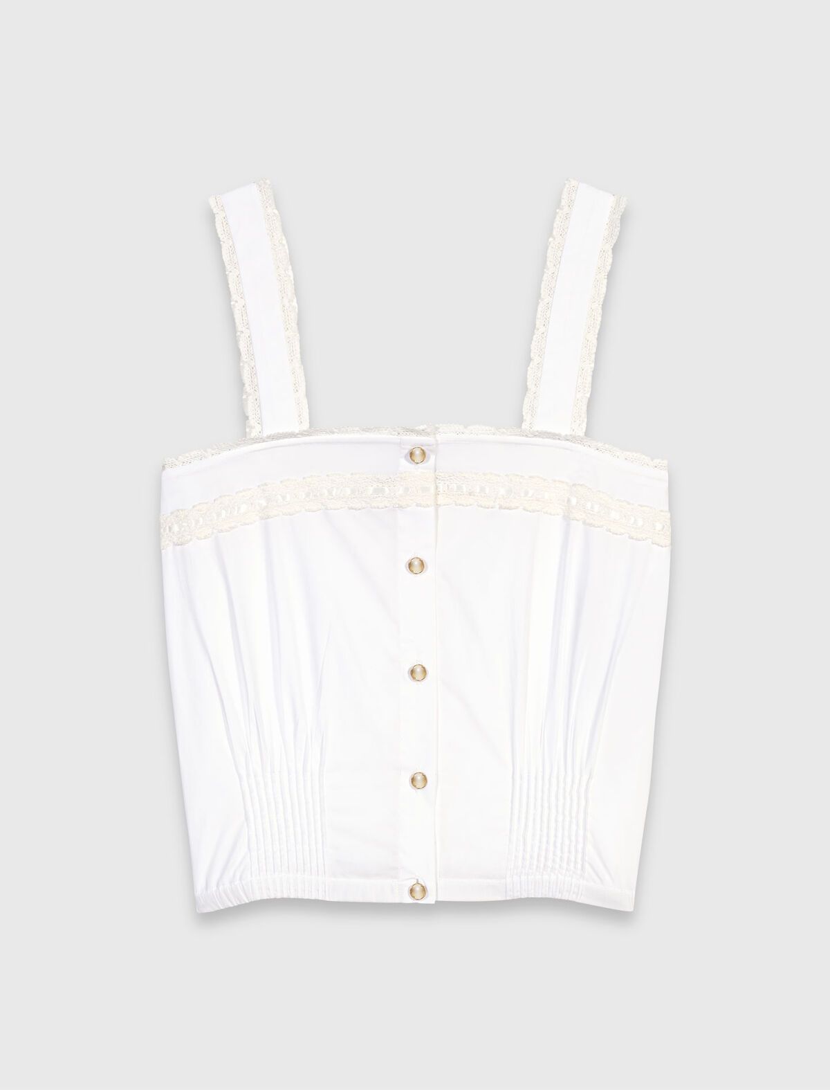 Áo croptop viền ren