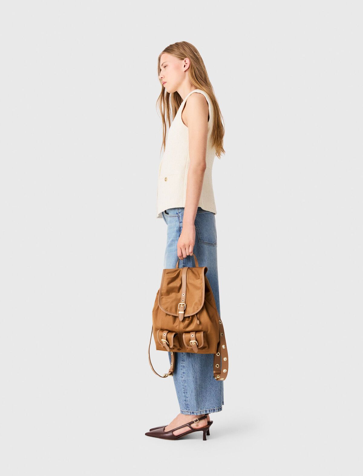 Maje - Áo khoác gile vải tweed