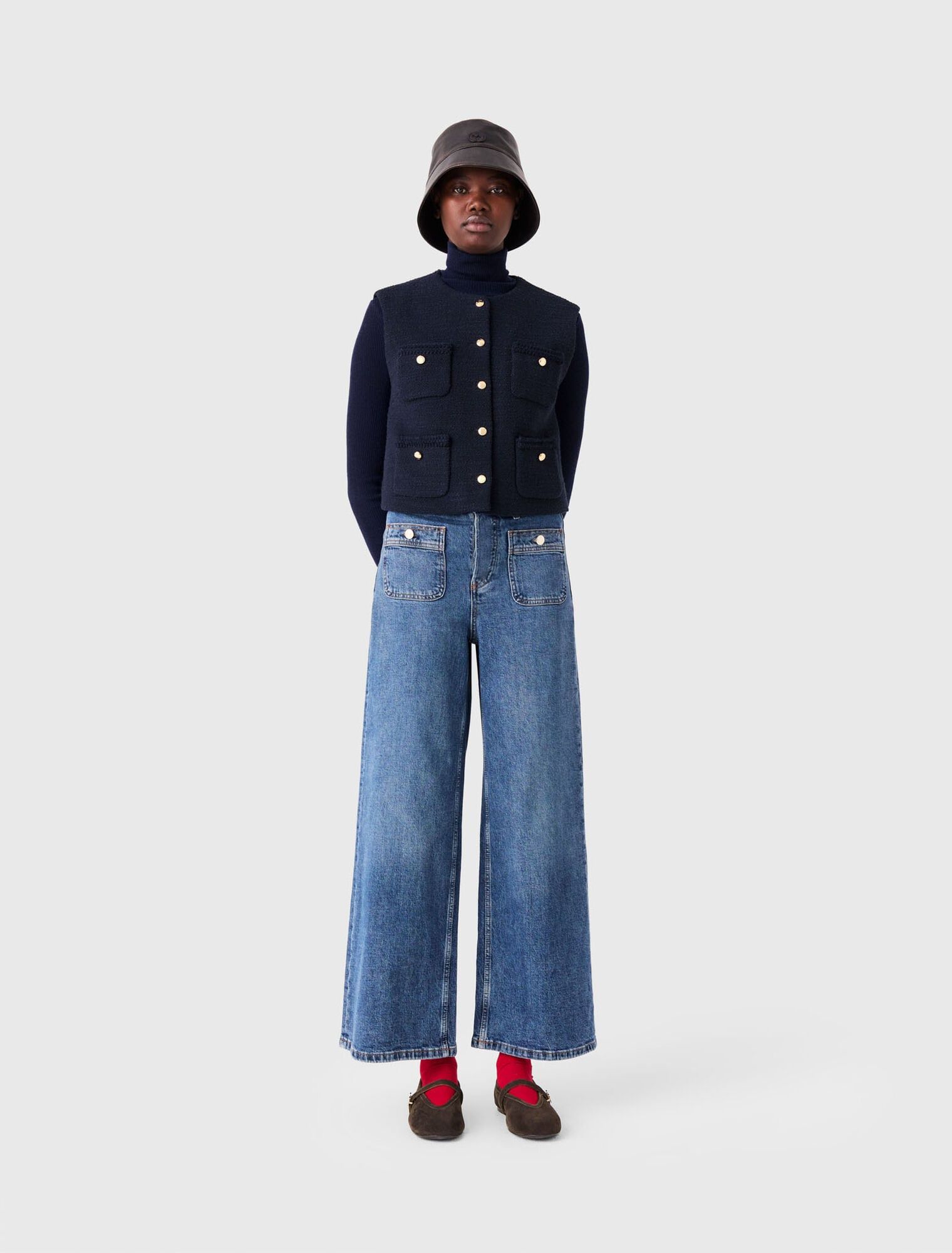 Maje - Áo gile tweed không tay