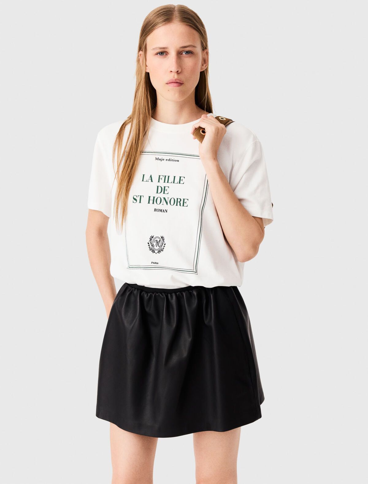 Maje - Áo thun hoạ tiết dáng oversize