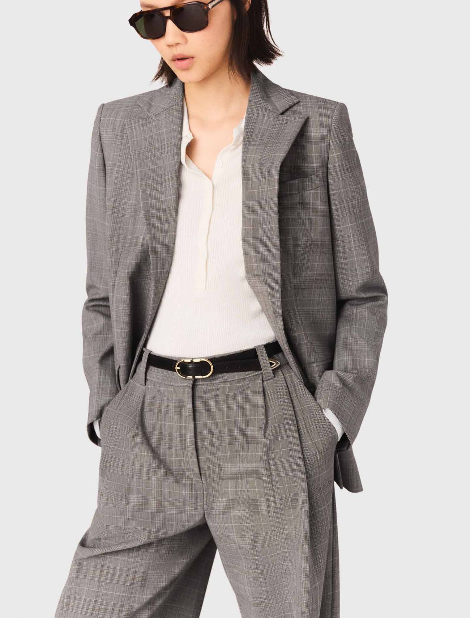 Maje - Áo khoác vest kẻ caro
