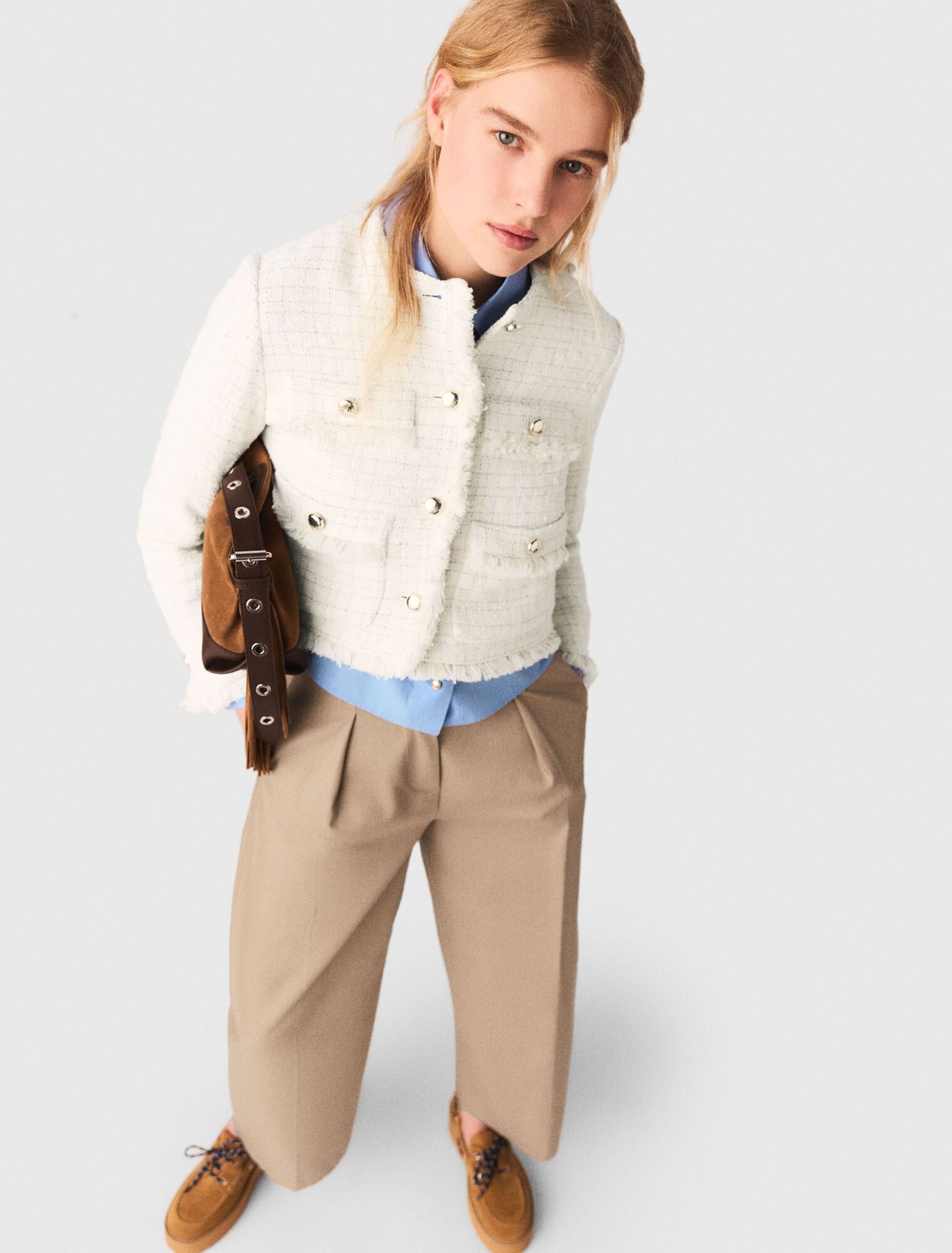 Maje - Áo khoác ngắn vải tweed