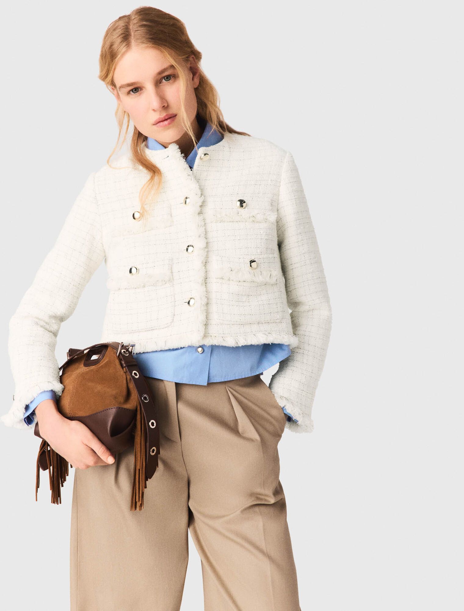 Maje - Áo khoác ngắn vải tweed