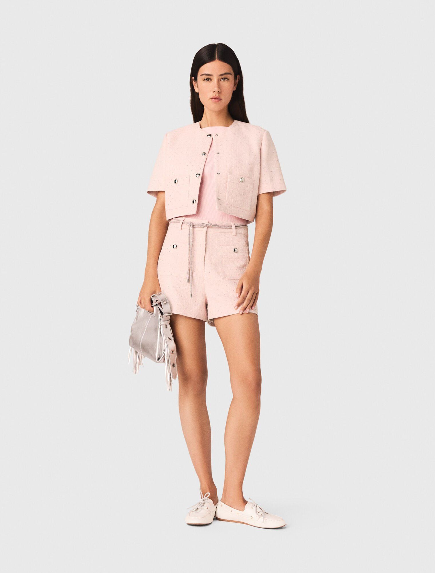 Maje - Áo khoác tweed cộc tay