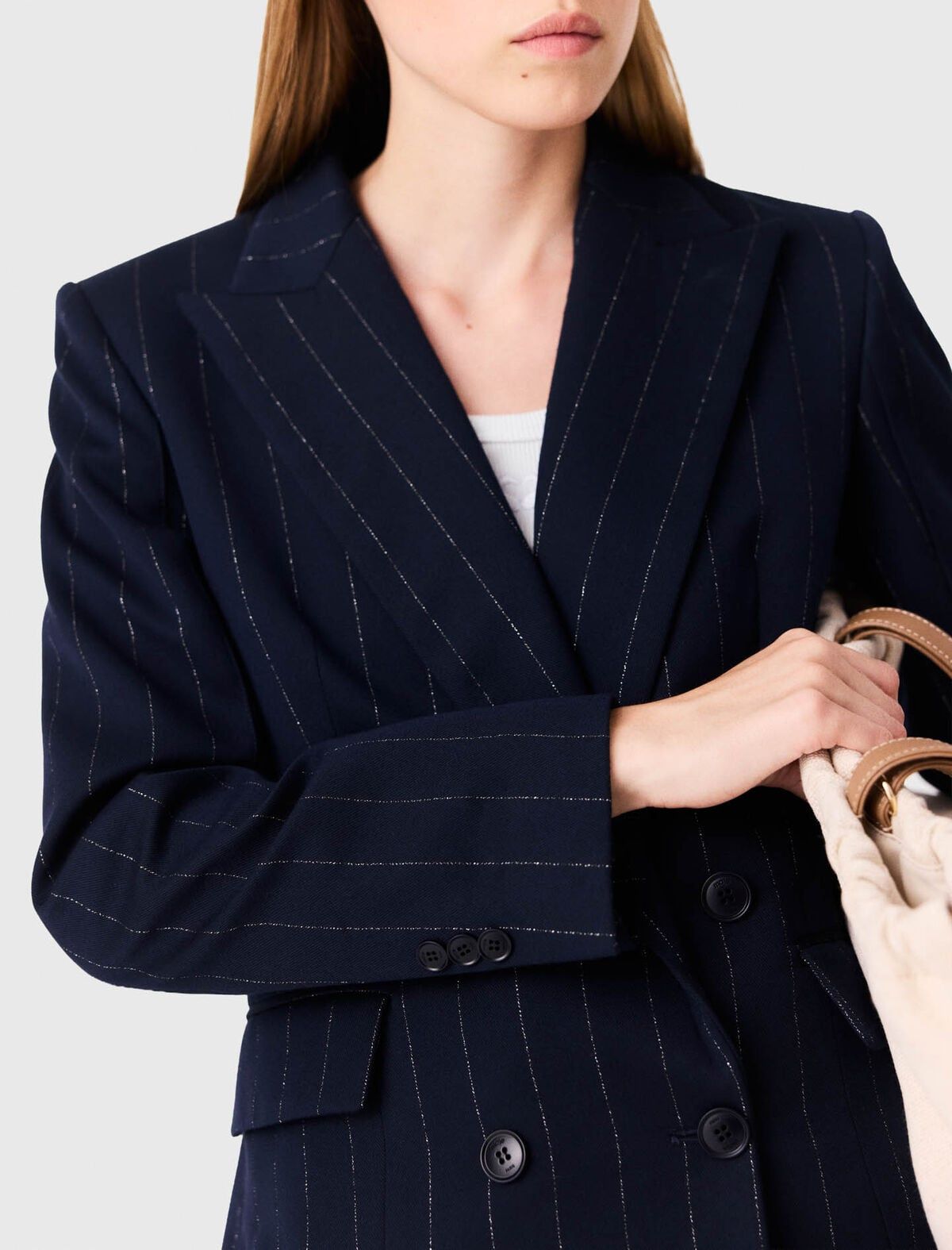Maje - Áo khoác vest kẻ sọc