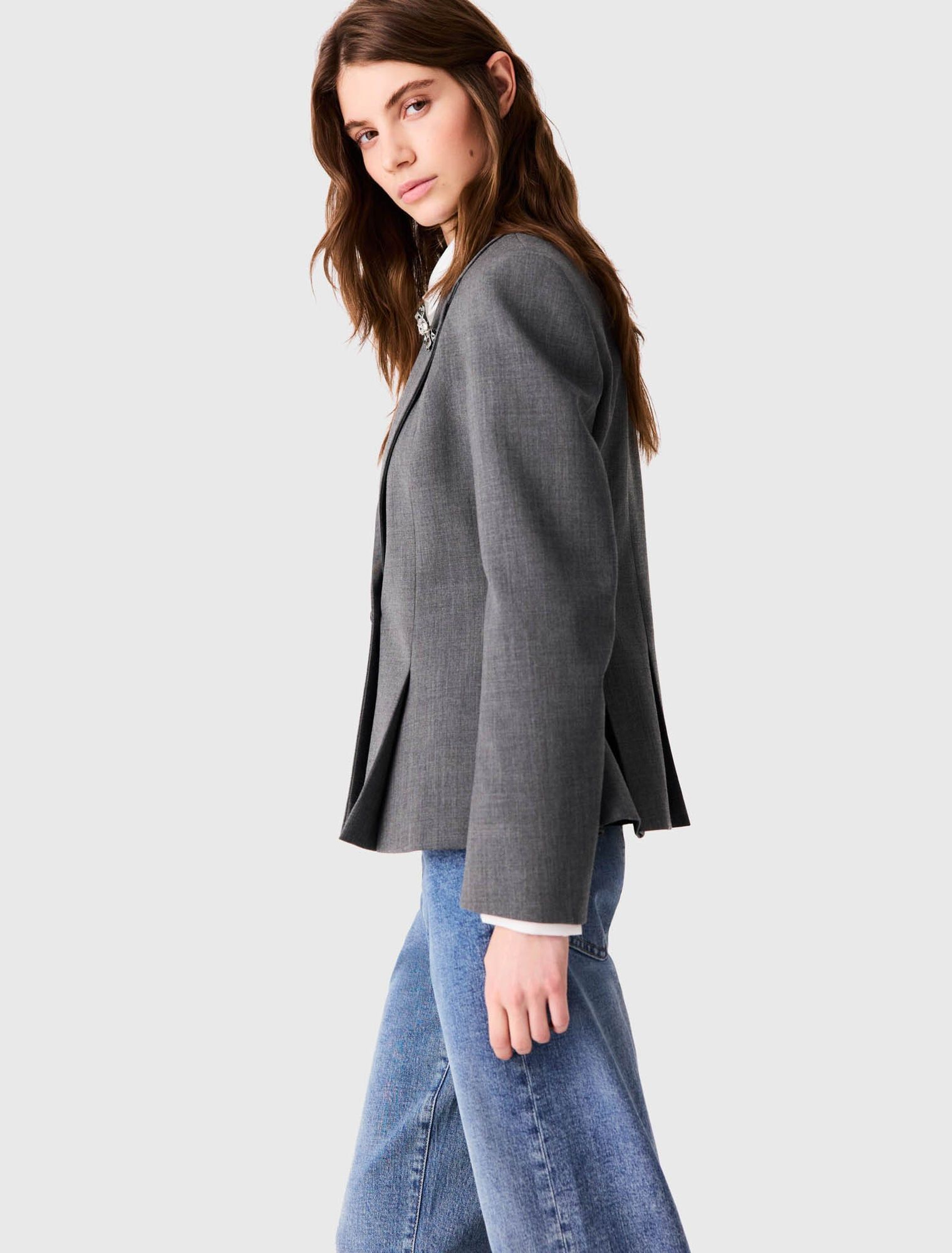 Maje - Áo blazer Bar dáng ngắn