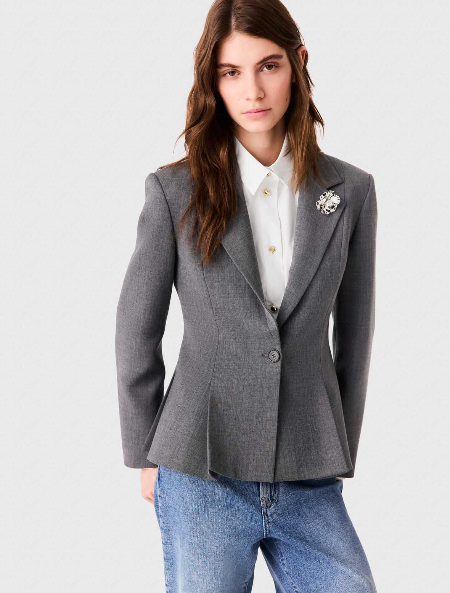Maje - Áo blazer Bar dáng ngắn