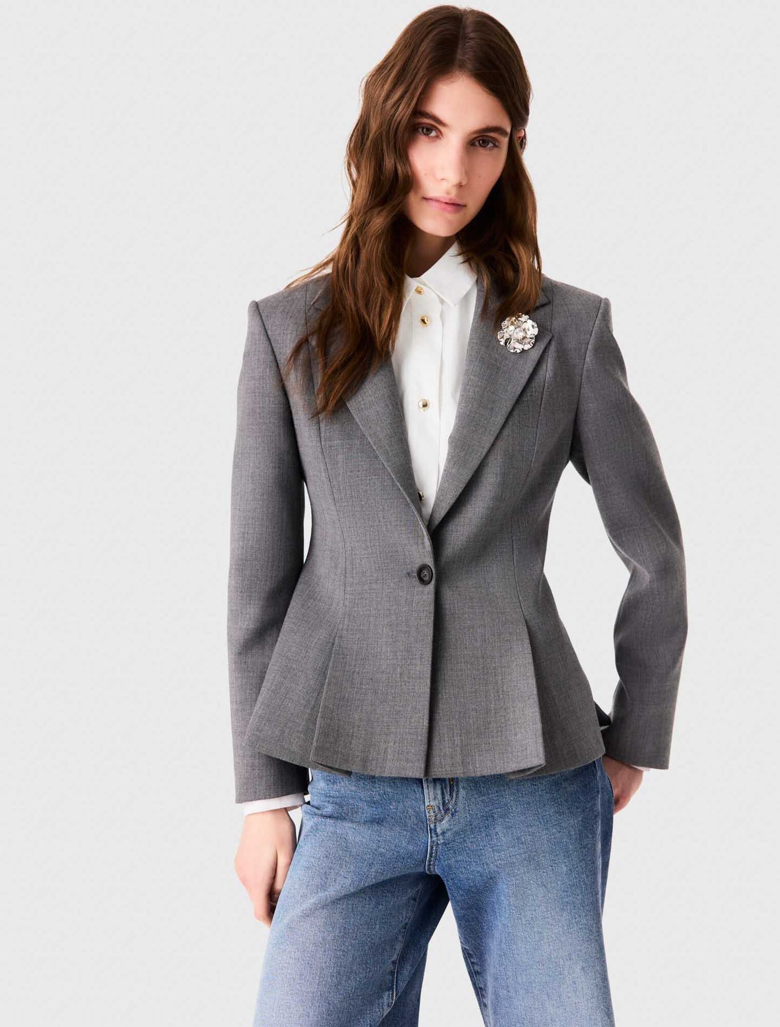 Maje - Áo blazer Bar dáng ngắn