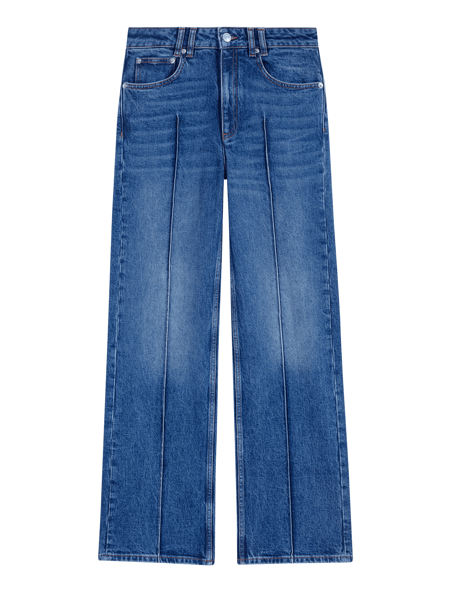 Quần jeans ống dứng đường gân trước
