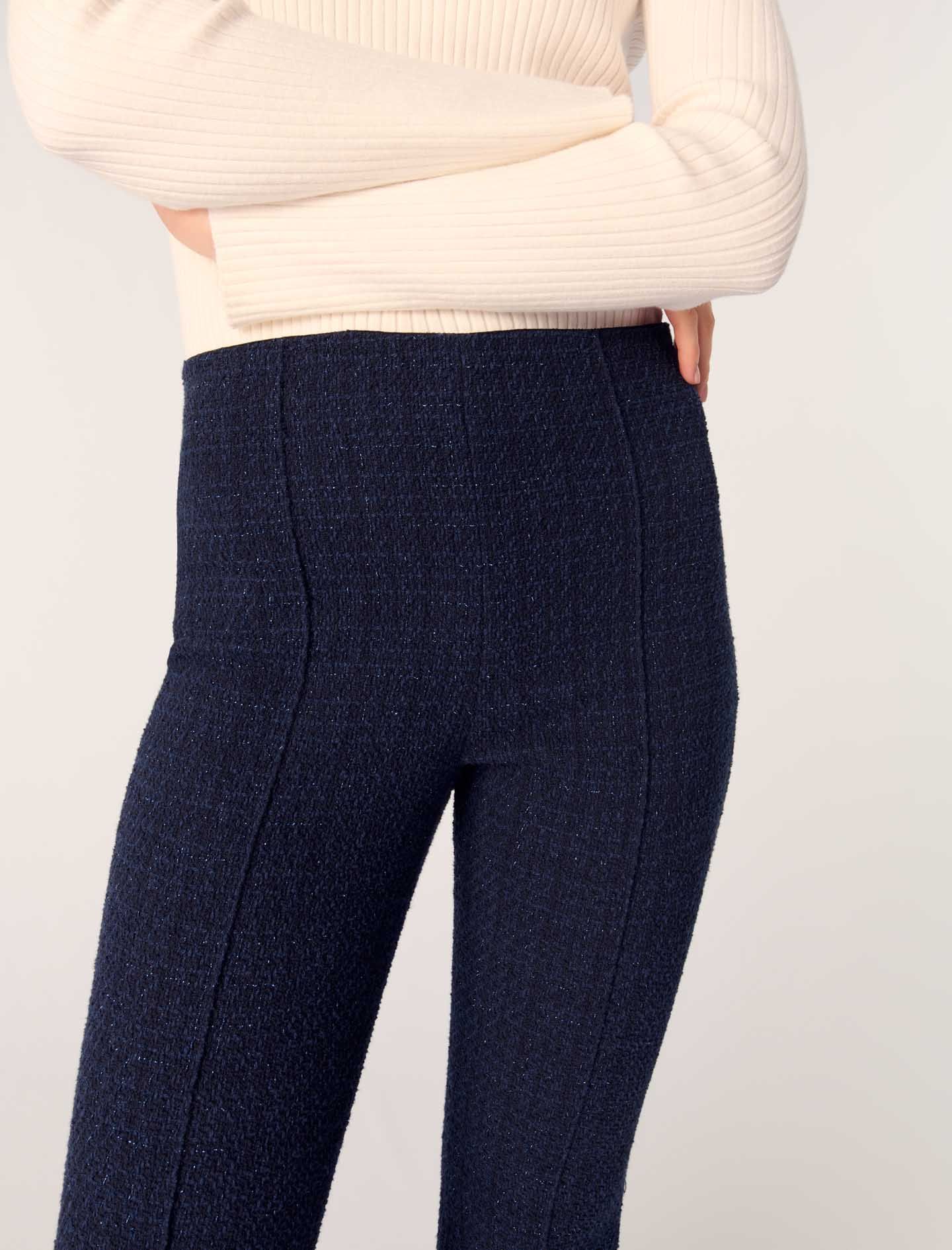 Maje - Quần tweed nhũ dáng ôm ống loe