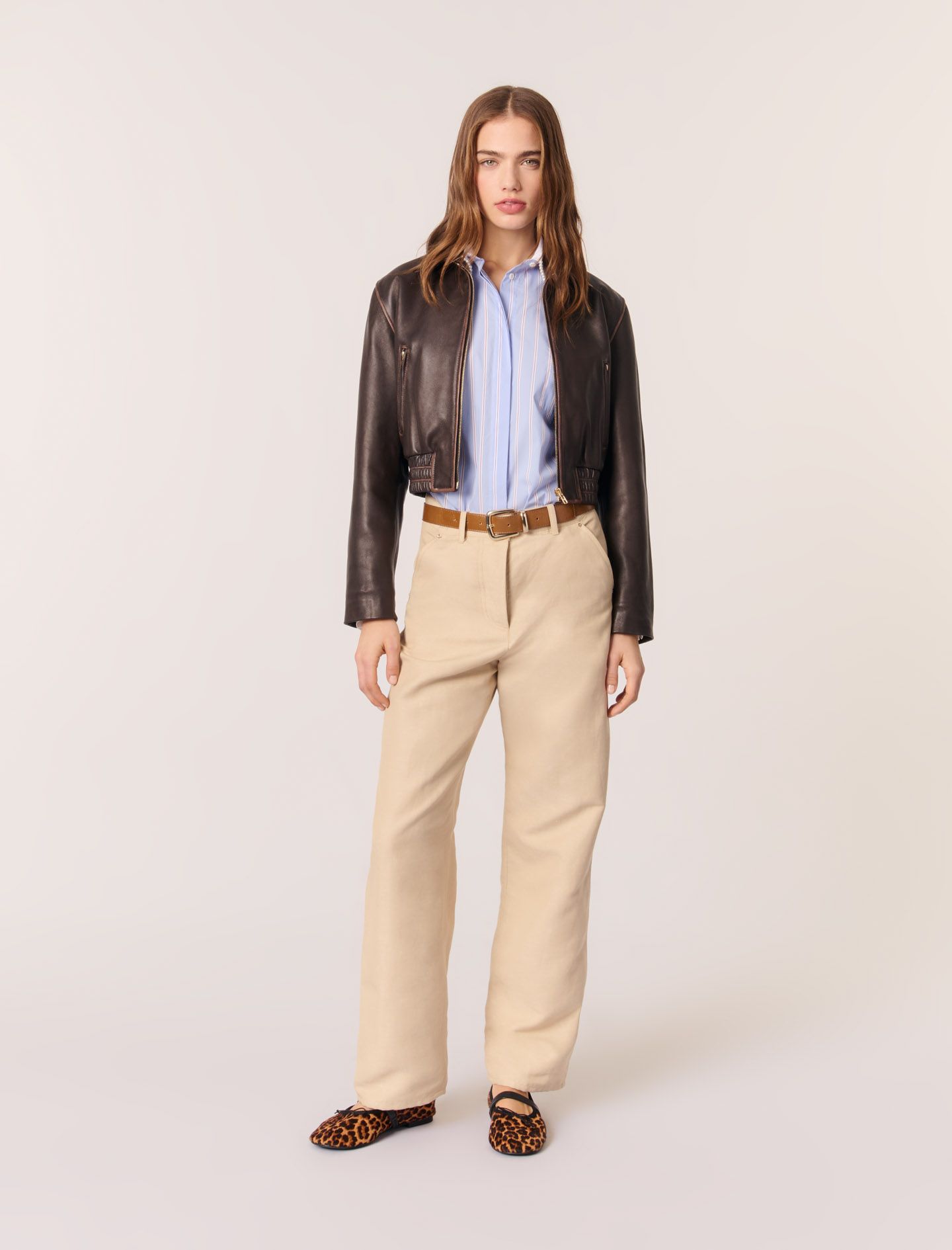Maje - Quần âu vải linen pha cotton