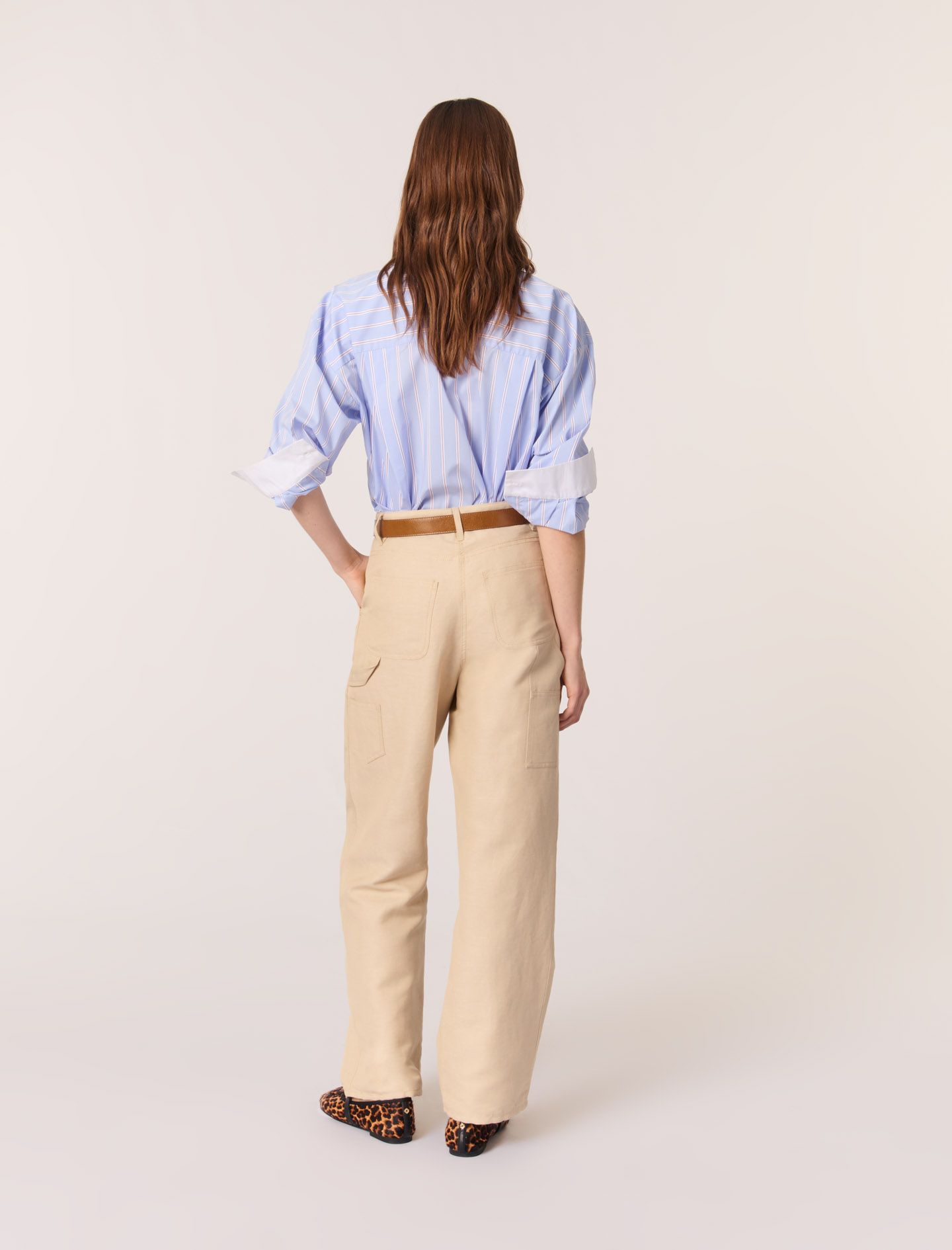 Maje - Quần âu vải linen pha cotton
