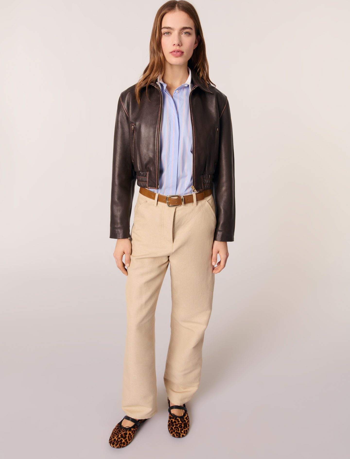 Maje - Quần âu vải linen pha cotton