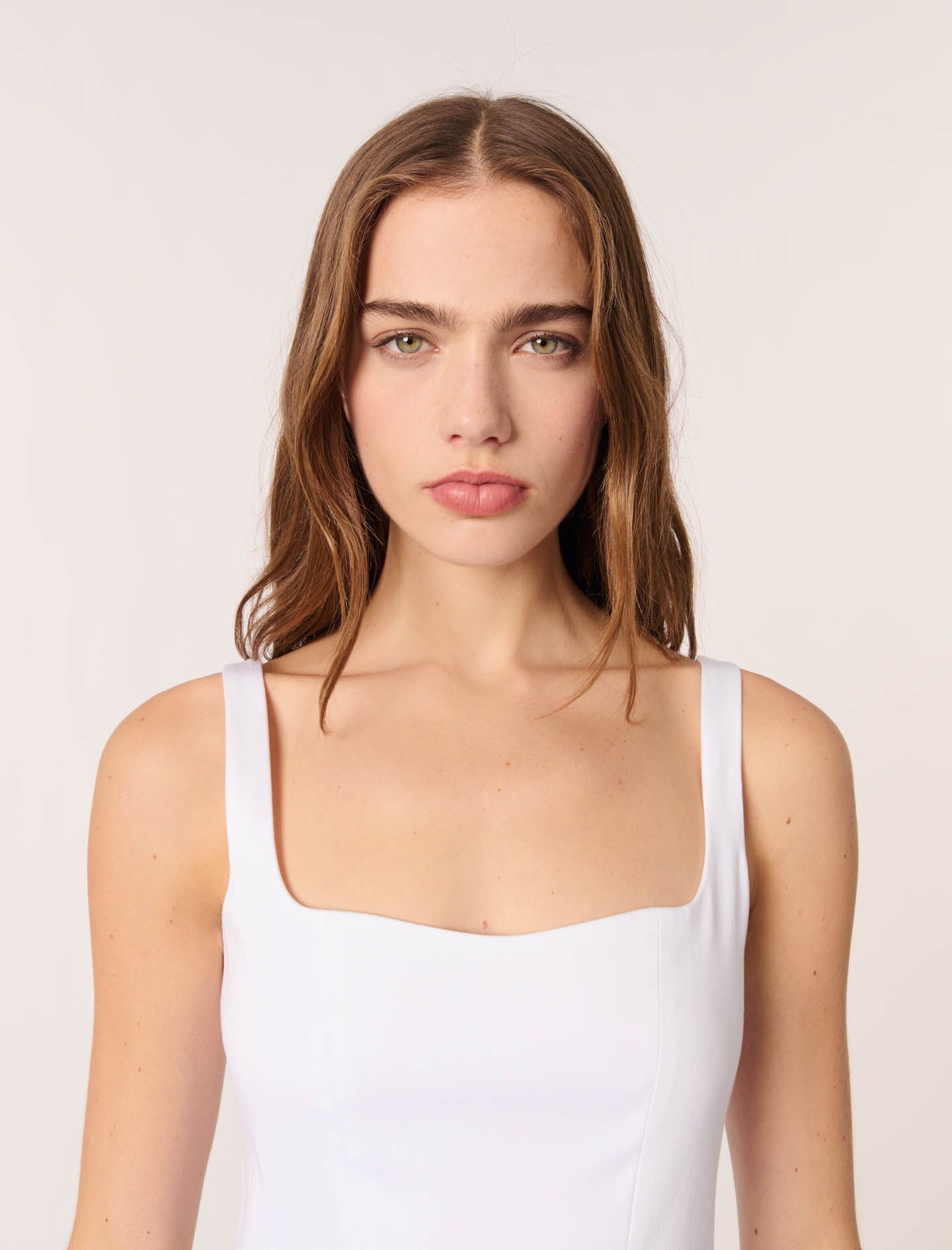 Maje - Đầm ngắn cotton xòe bồng