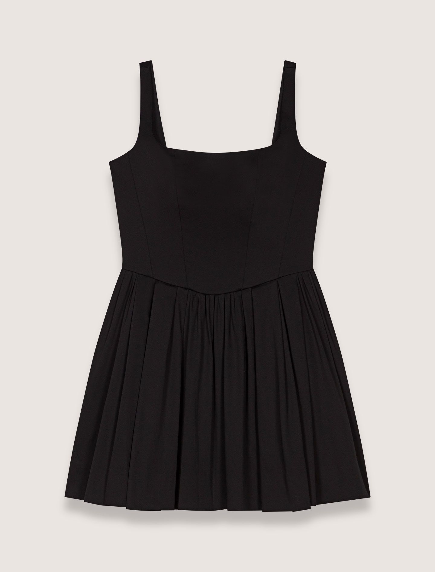 Maje - Đầm ngắn cotton dáng xòe