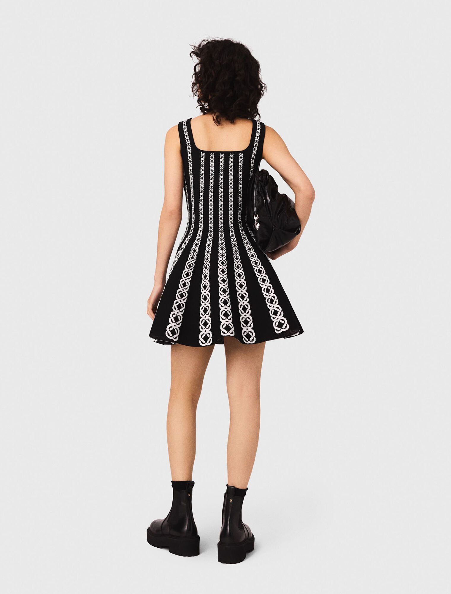 Maje - Đầm ngắn đan jacquard