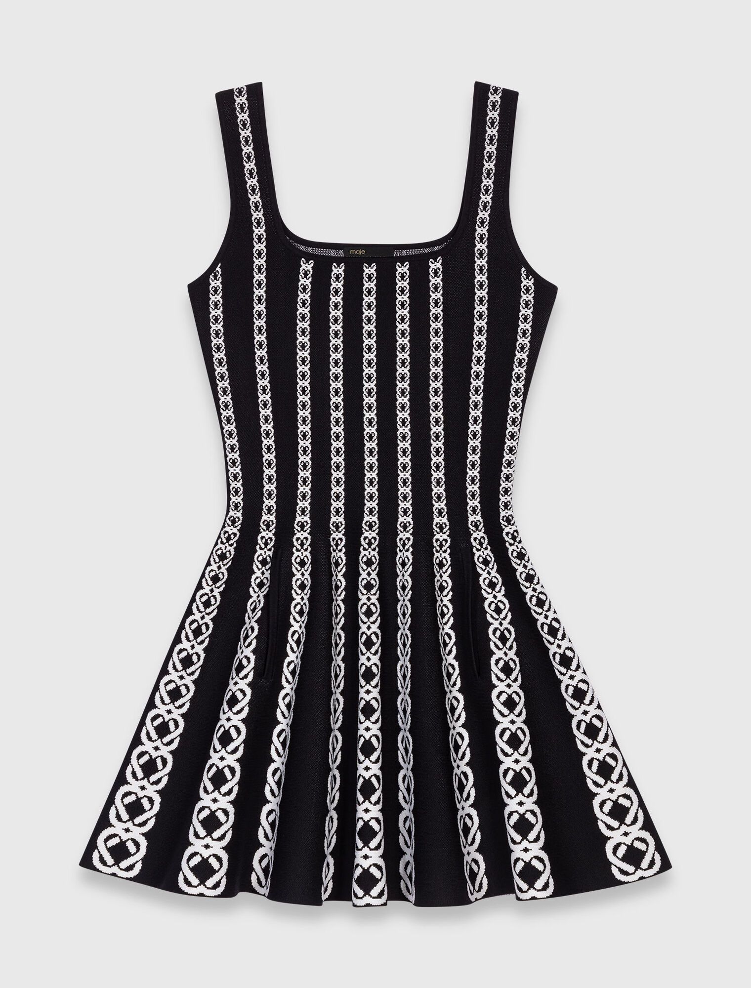 Maje - Đầm ngắn đan jacquard