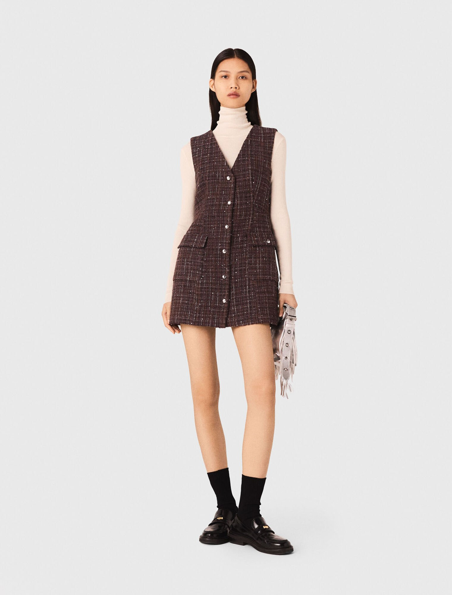 Maje - Đầm tweed ngắn