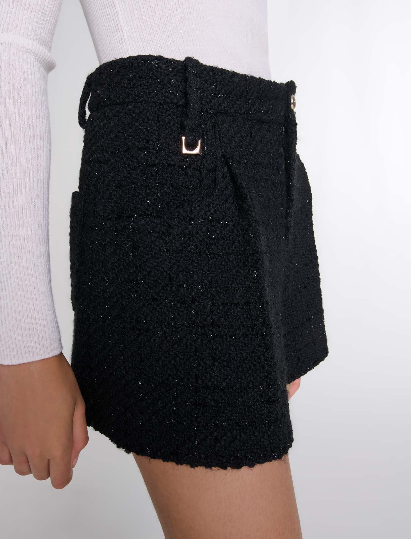 Maje - Quần short tweed phối khuy