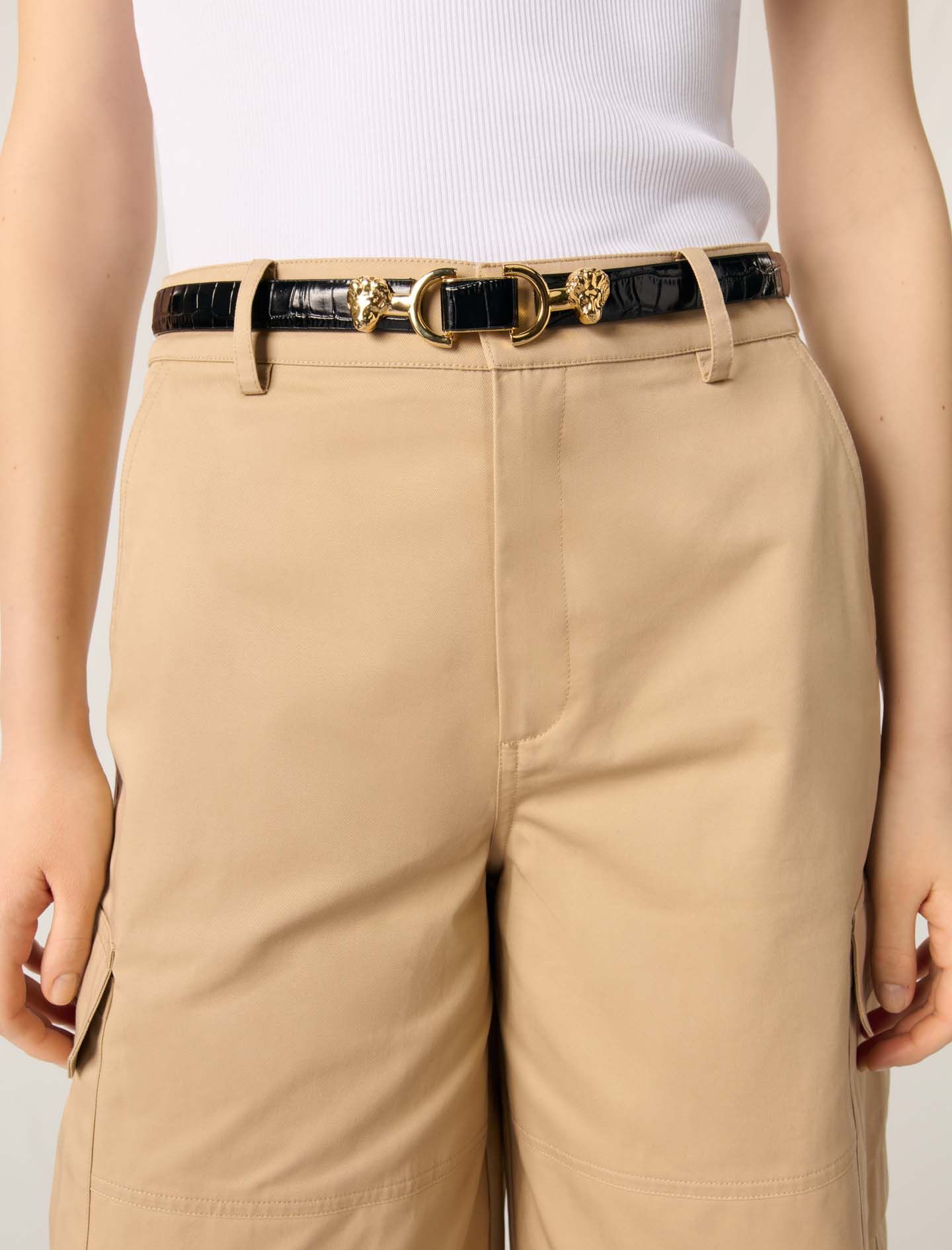 Maje - Quần short Bermuda cotton ống rộng