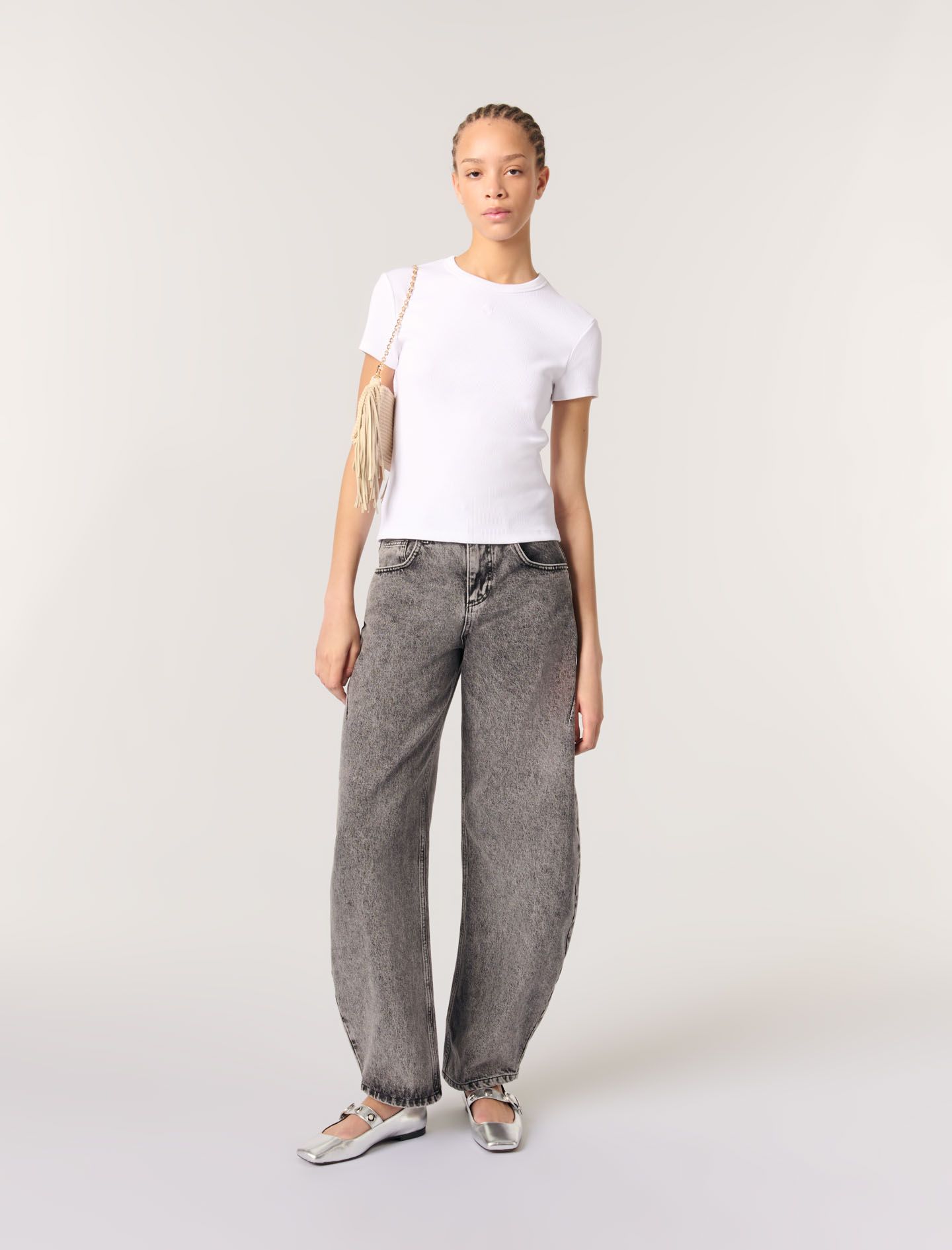 Maje - Áo thun cotton dáng ôm