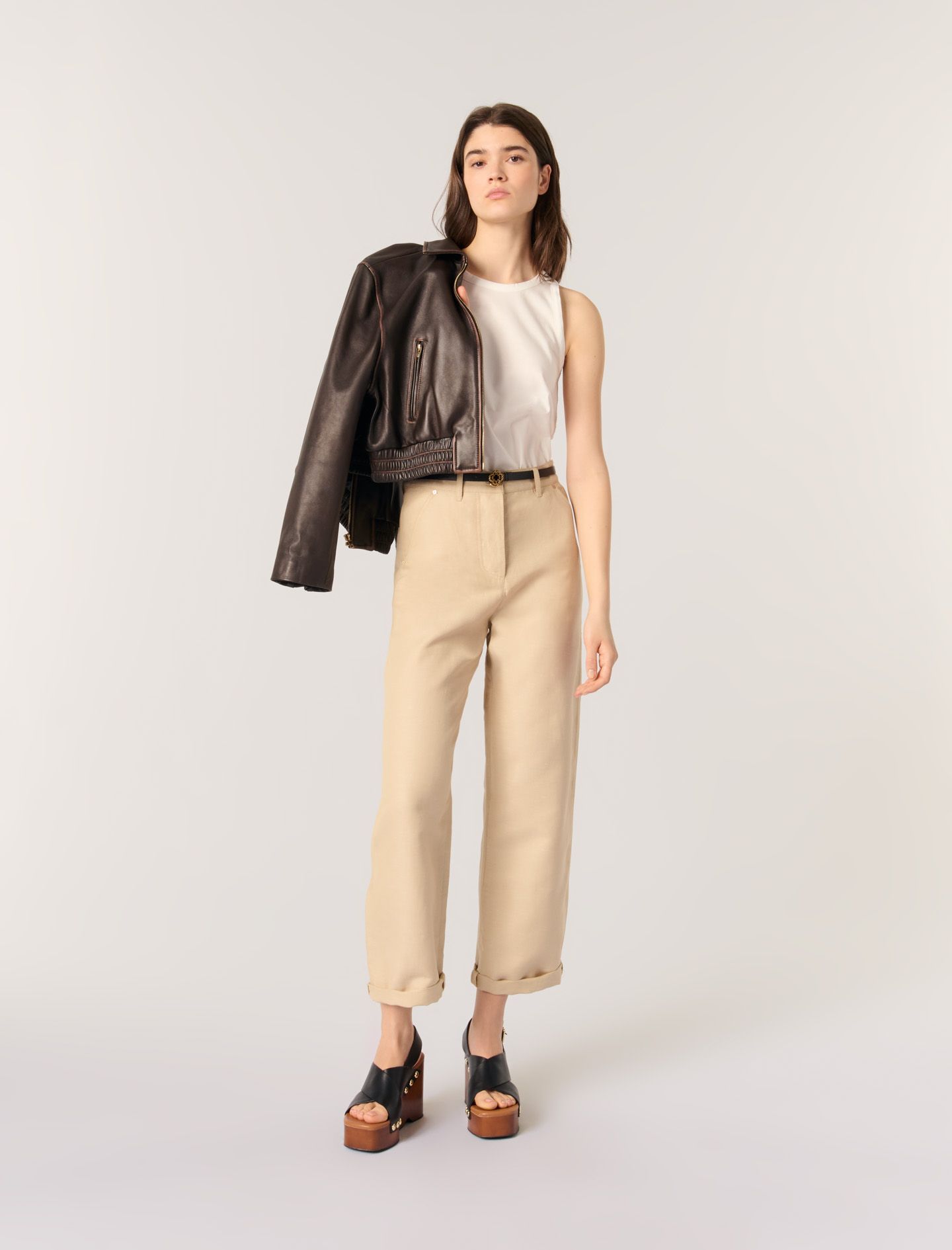 Maje - Áo kiểu vest phối ren móc ở lưng