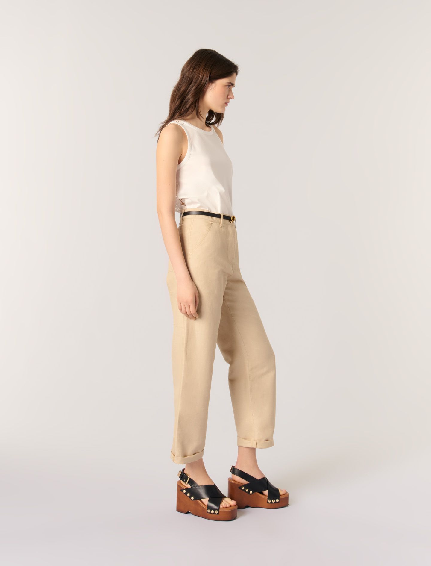 Maje - Áo kiểu vest phối ren móc ở lưng