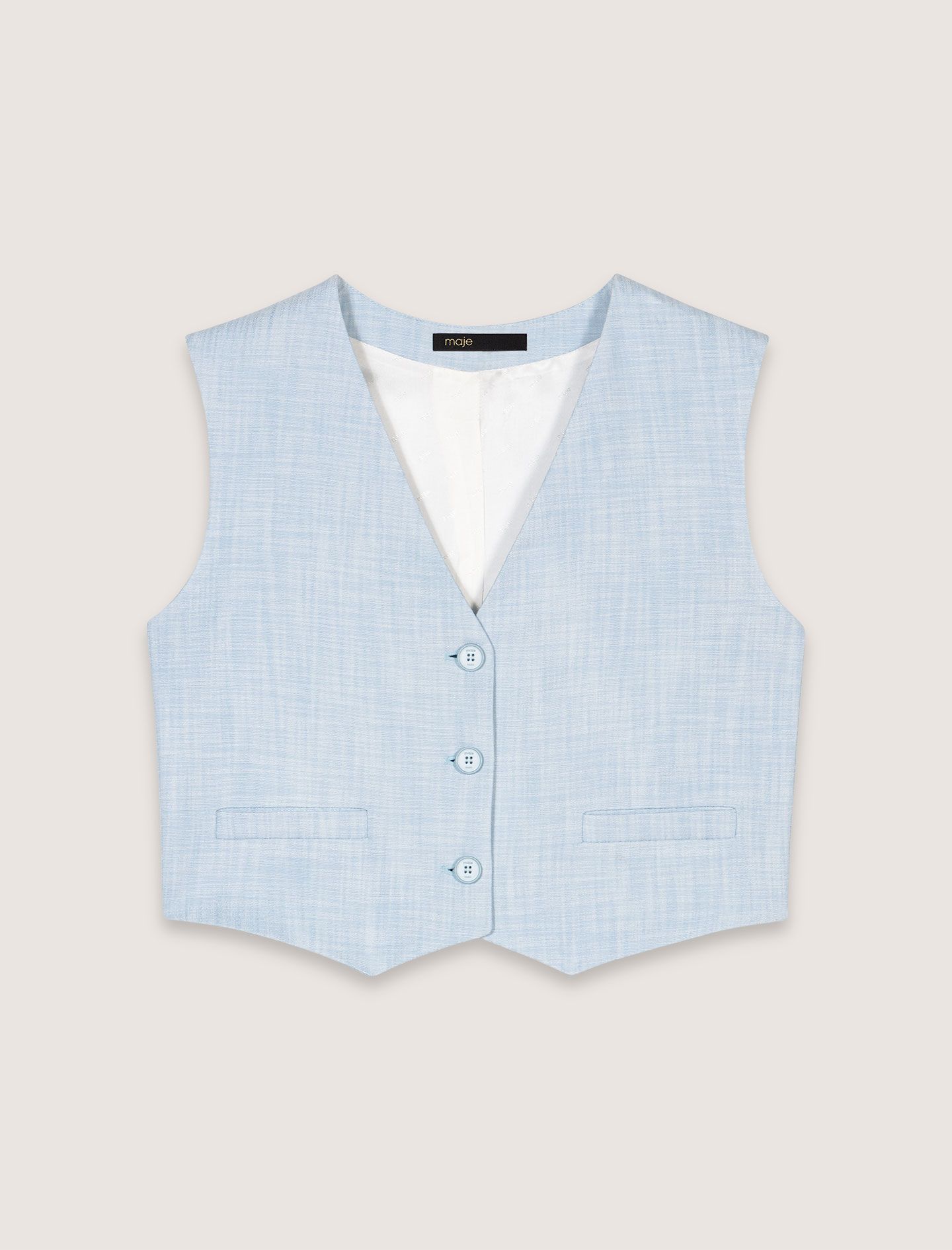 Áo suit gile dáng ngắn