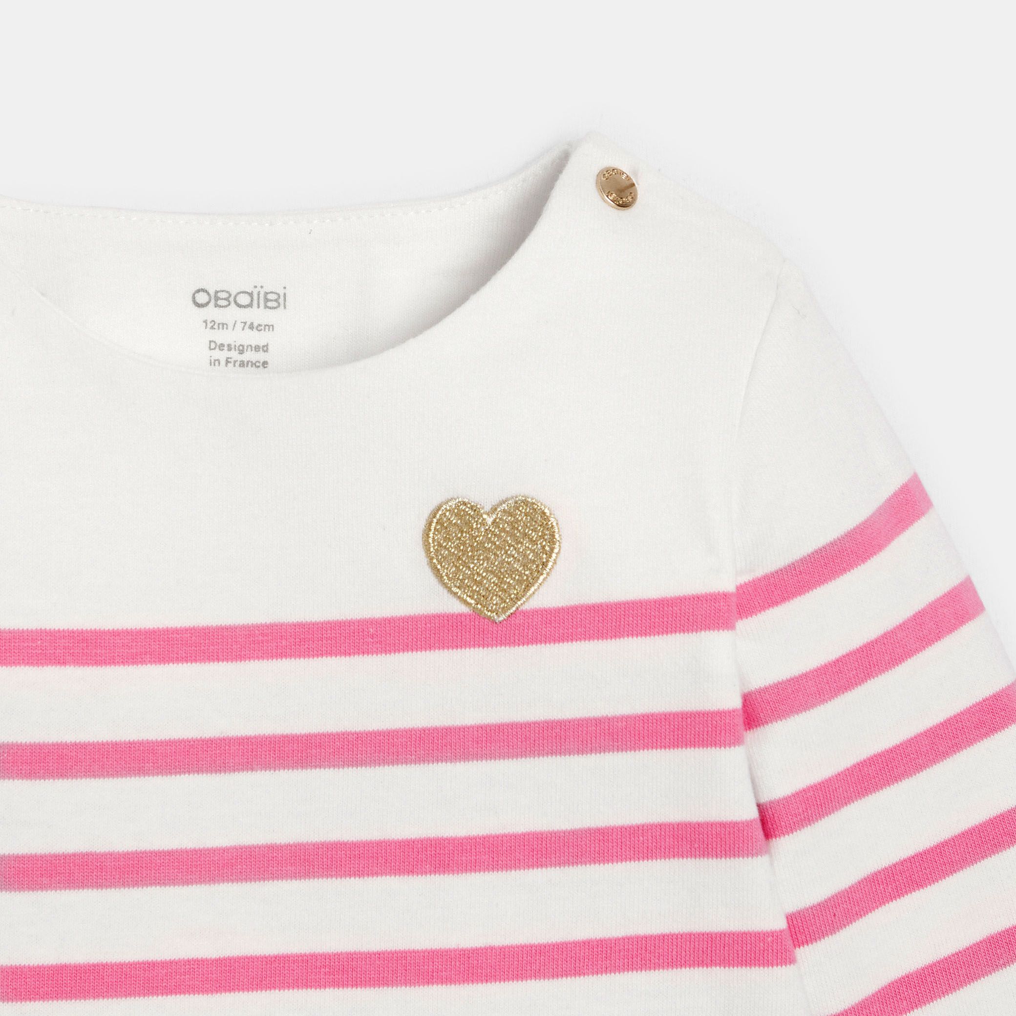 Áo phông kẻ ngang cotton hữu cơ