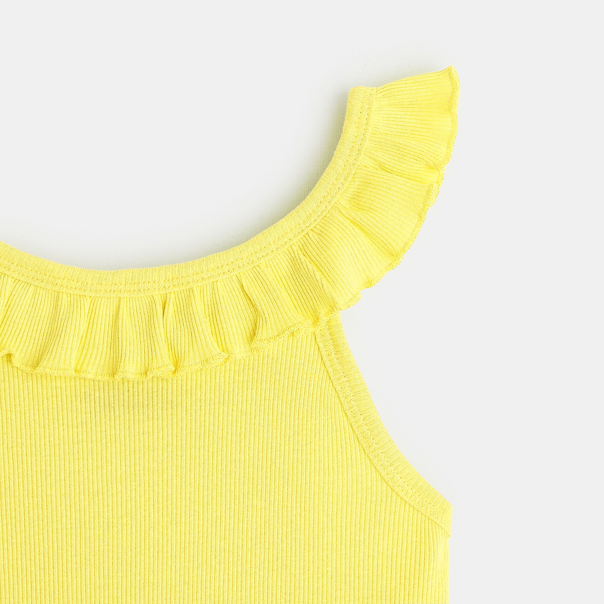 Áo tank top trơn màu cổ xếp ly
