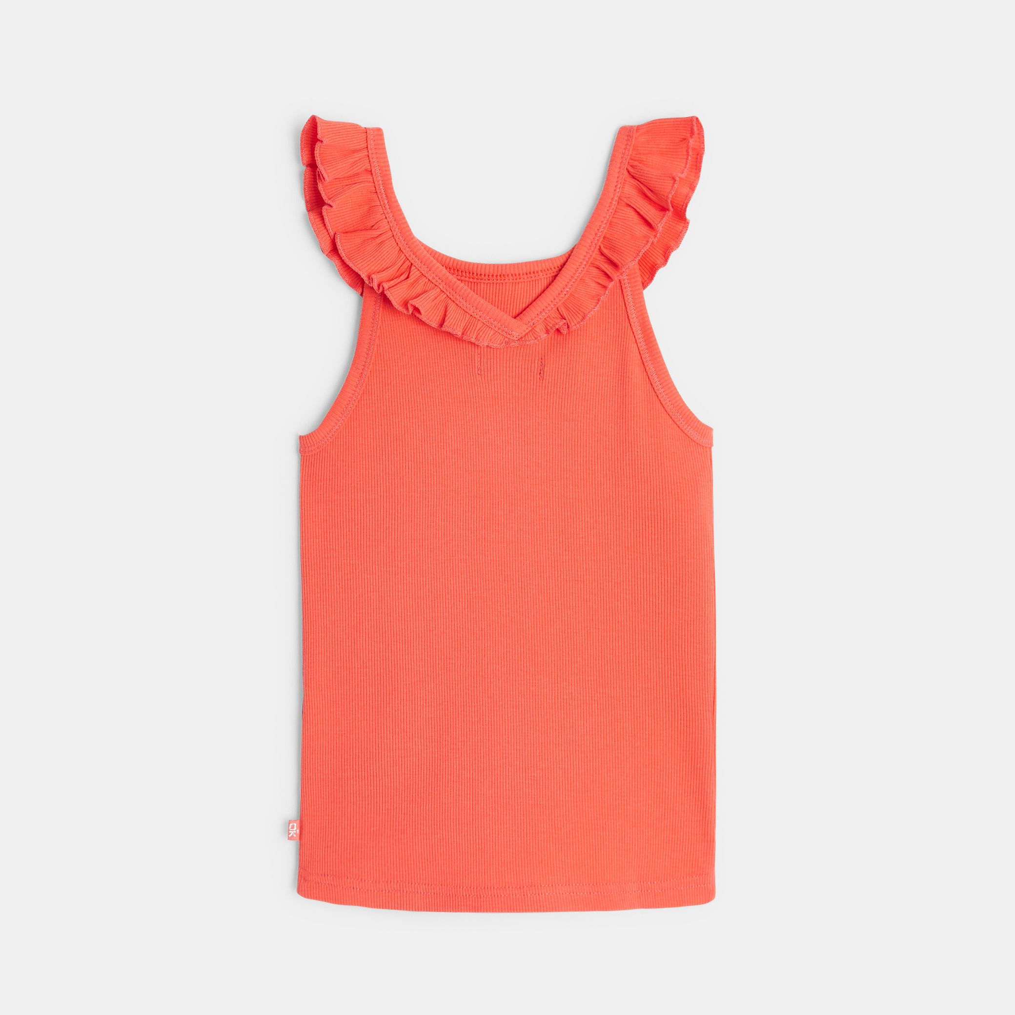 Áo tank top trơn màu cổ xếp ly