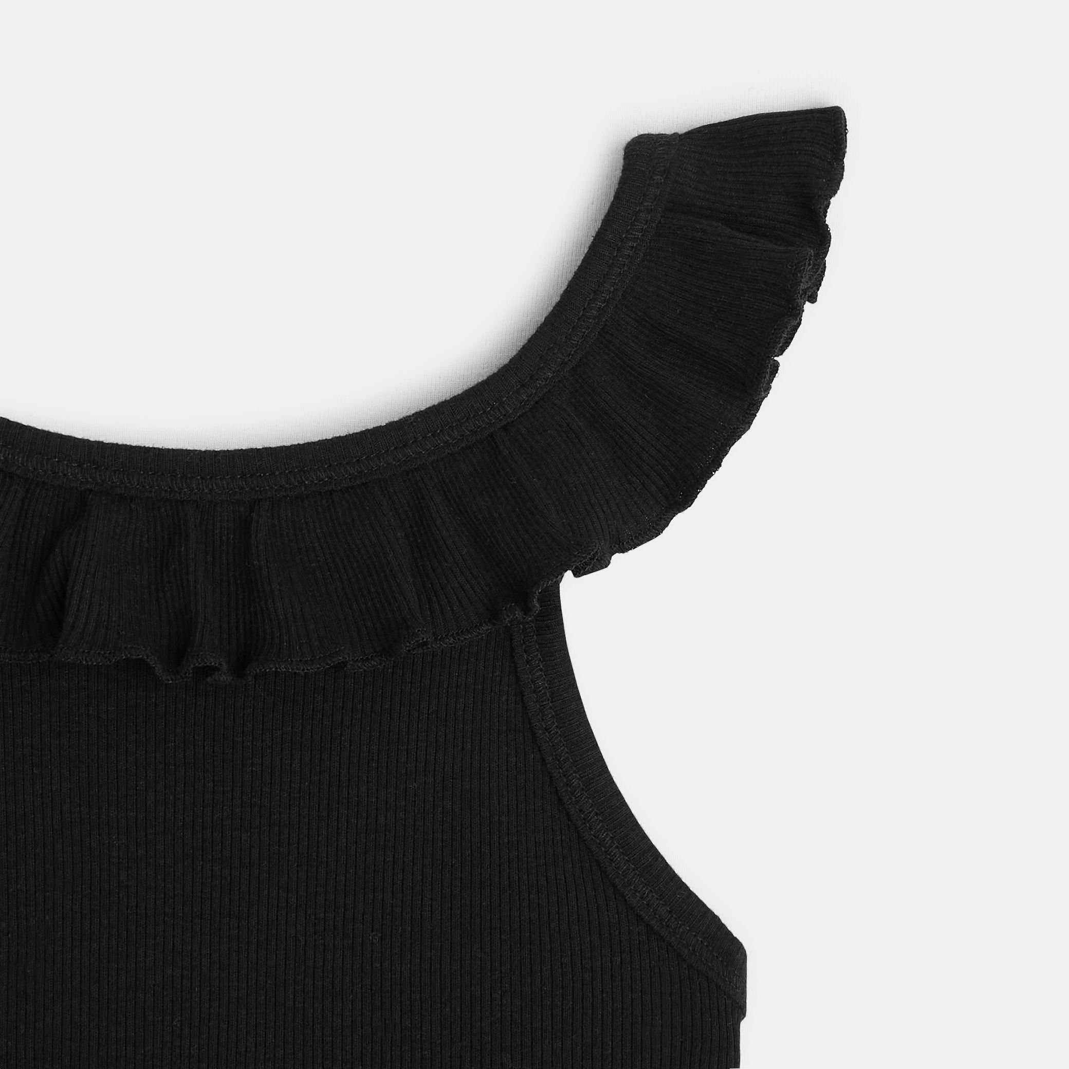 Áo tank top trơn màu cổ xếp ly