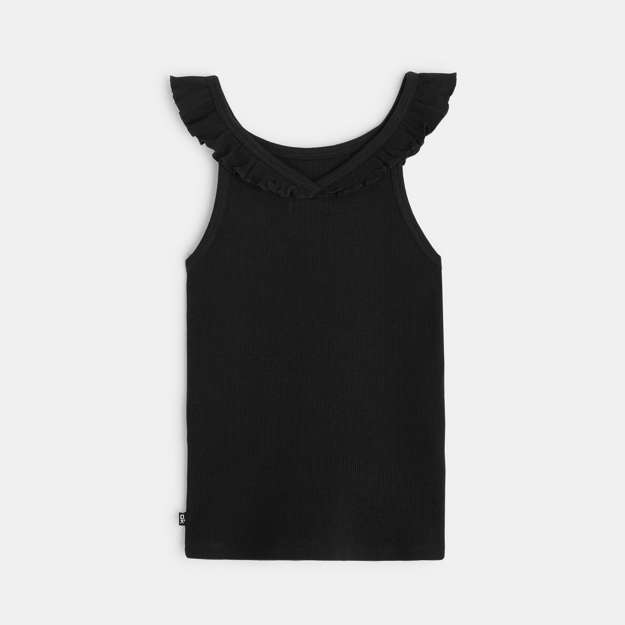Áo tank top trơn màu cổ xếp ly