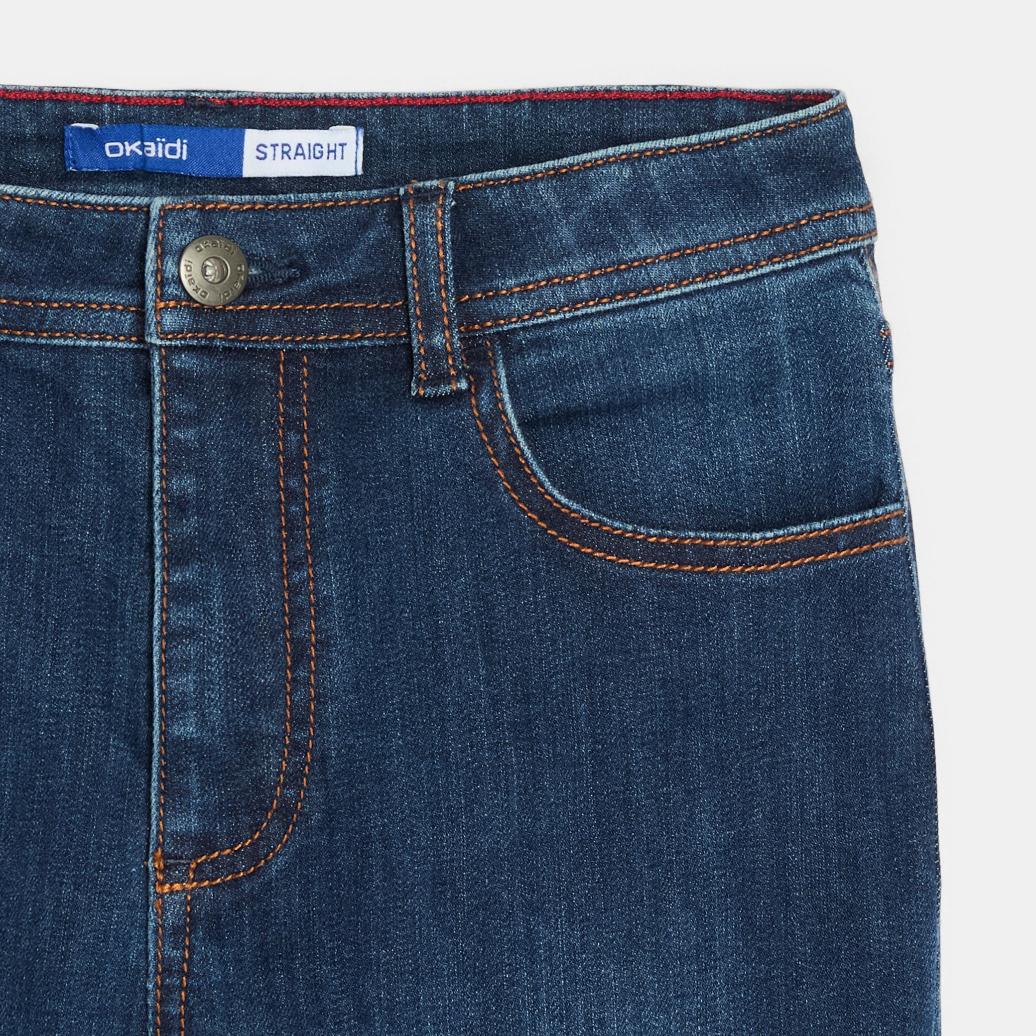 Quần jeans xanh ống đứng dày dặn