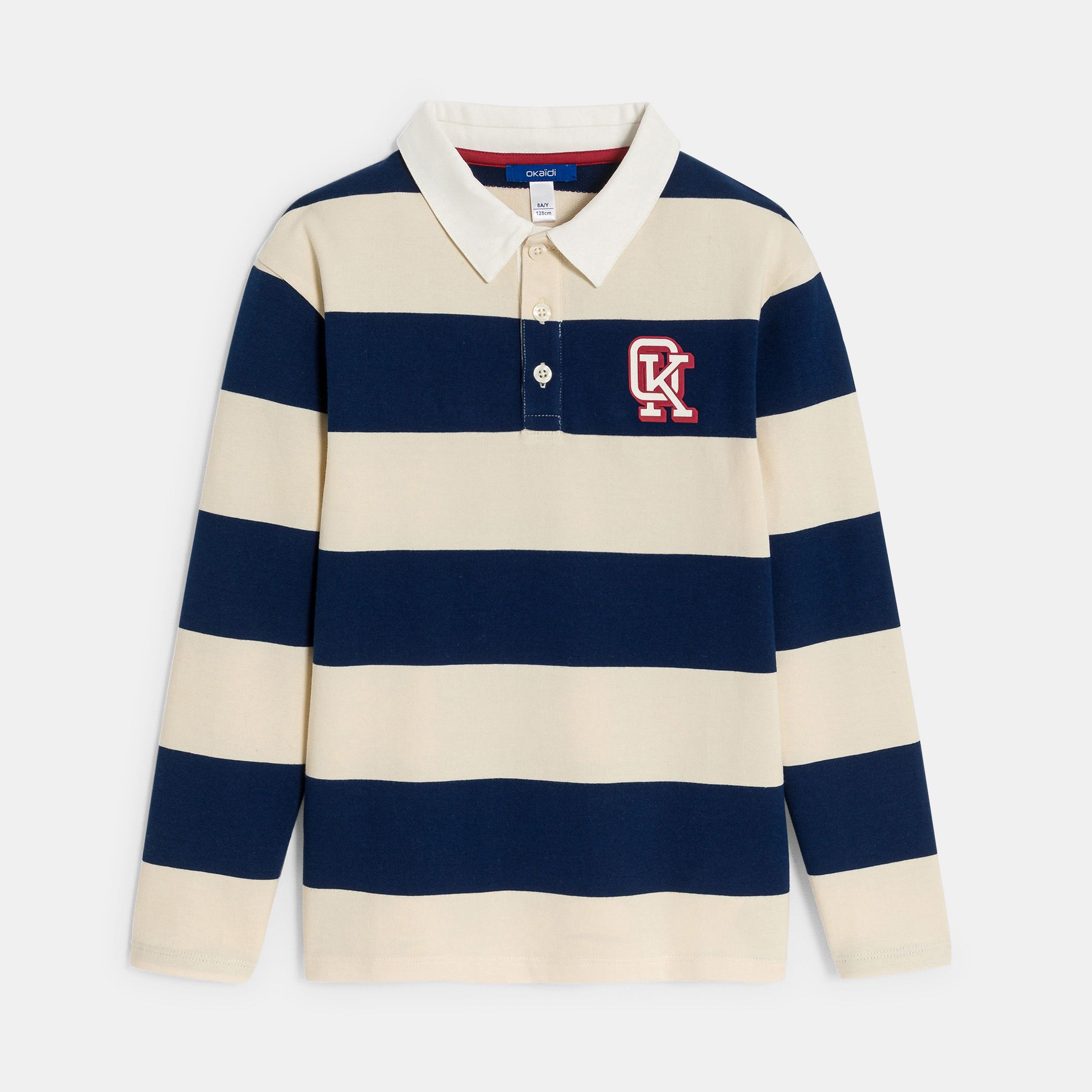 Áo thun cổ polo kẻ ngang
