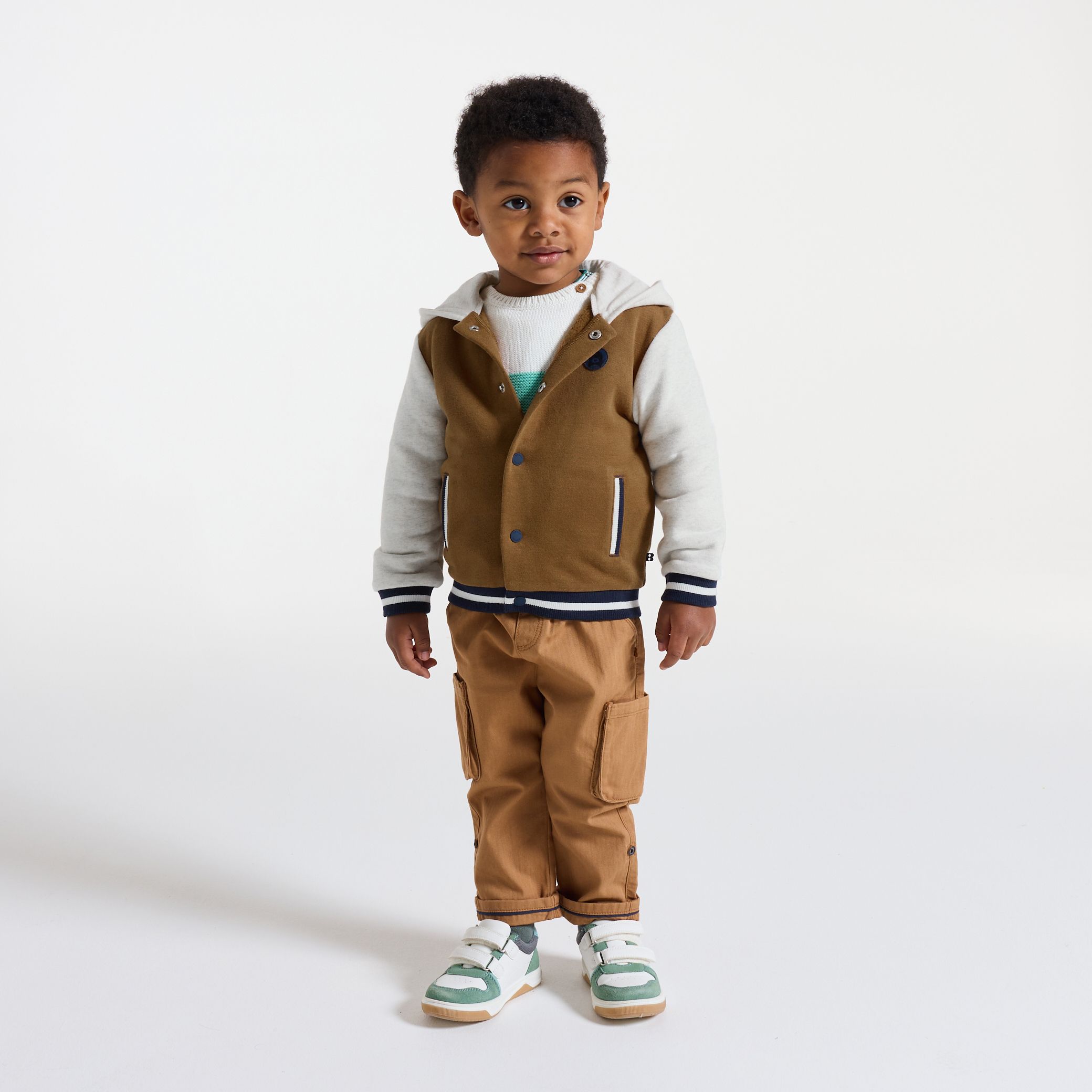 Áo khoác teddy có mũ chất nỉ cho bé trai