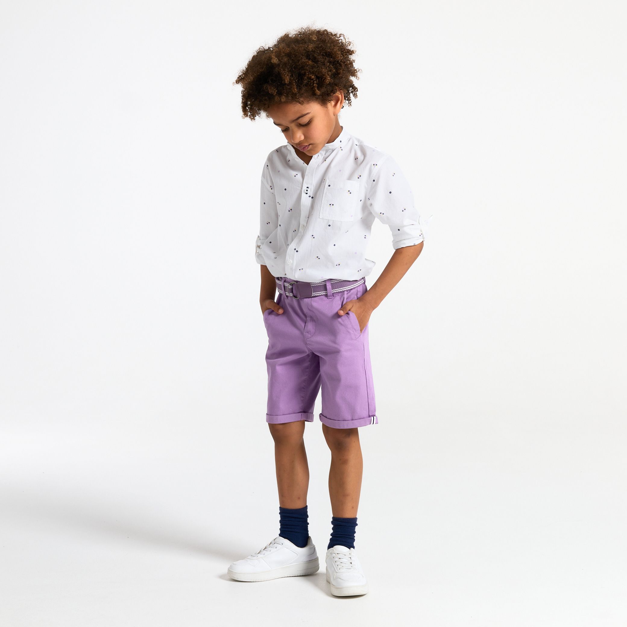 Quần short chino thắt lưng