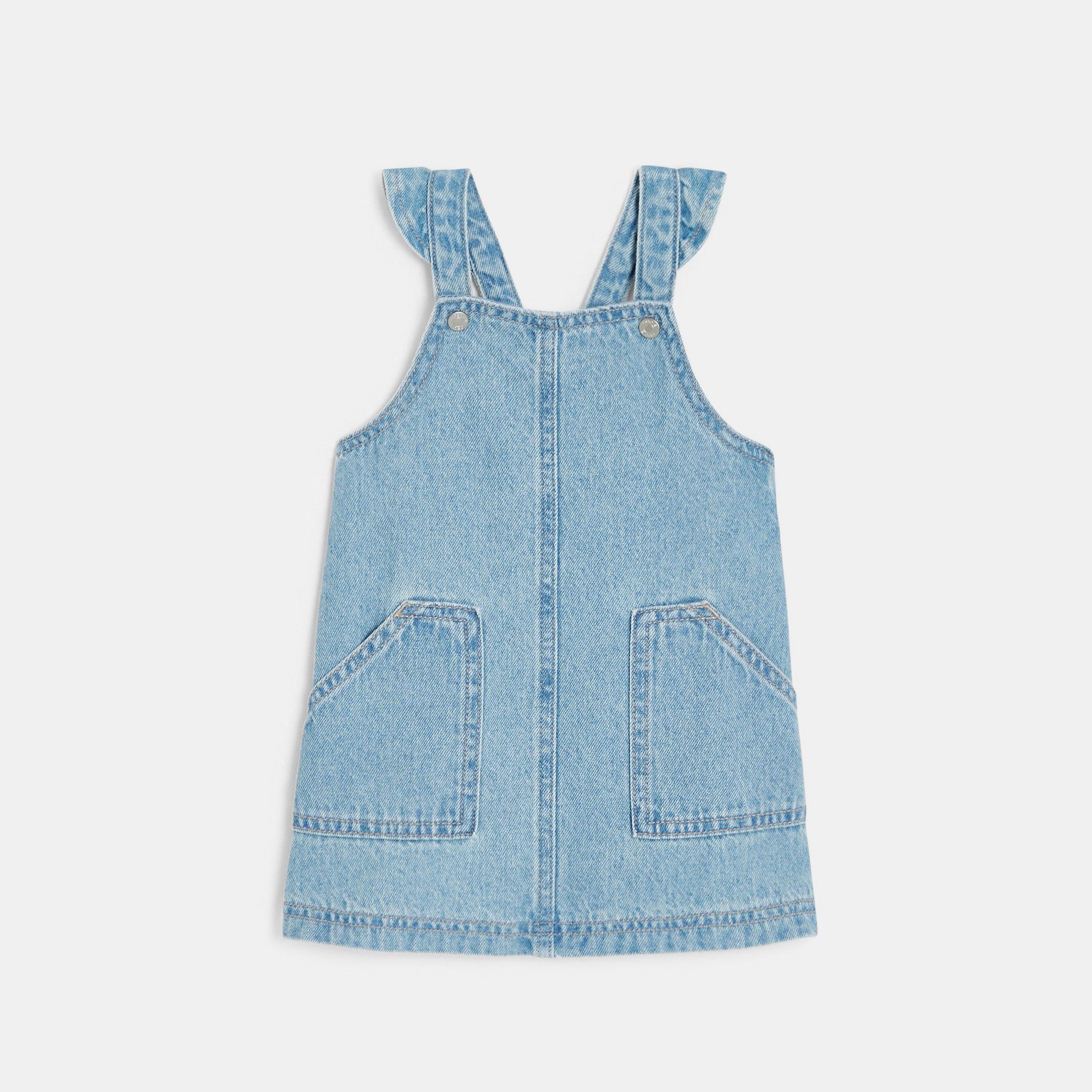 Đầm dungaree suông vải denim