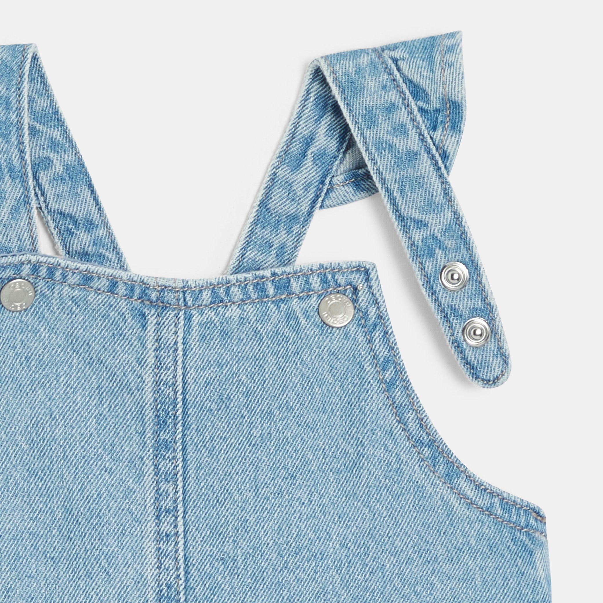 Đầm dungaree suông vải denim