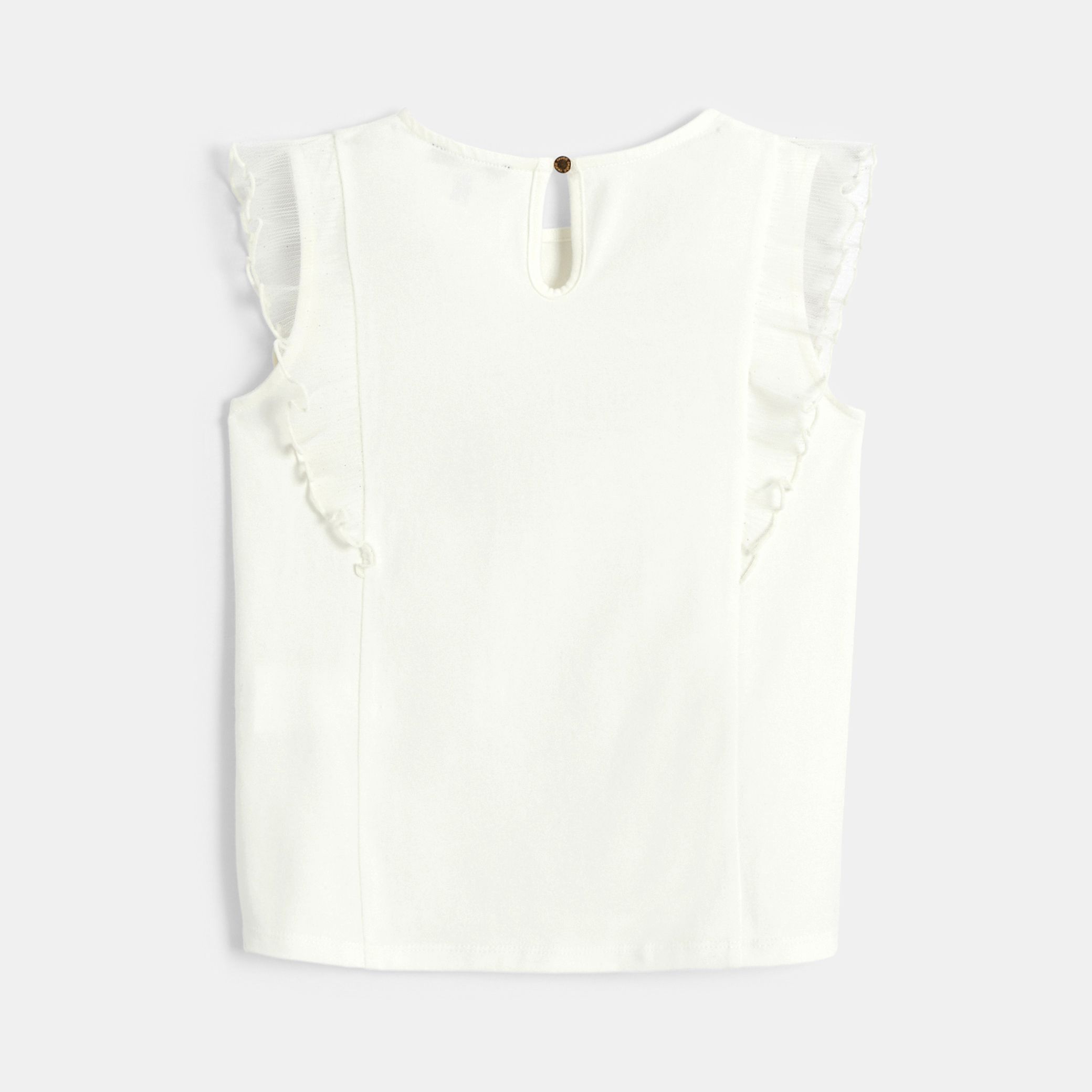 Áo vest cổ bèo họa tiết chim