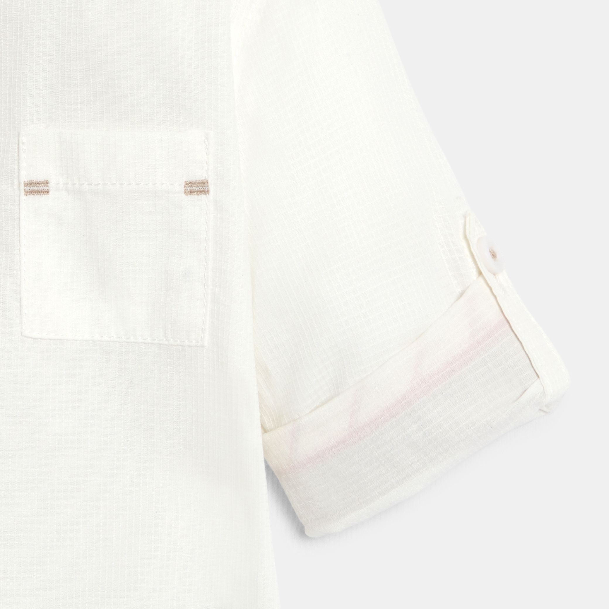 Áo sơ mi cotton họa tiết cổ Henley