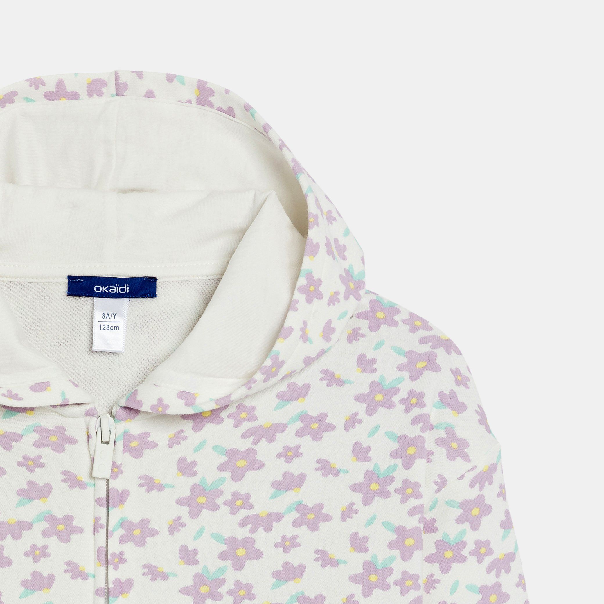 Áo hoodie lông cừu in hoa