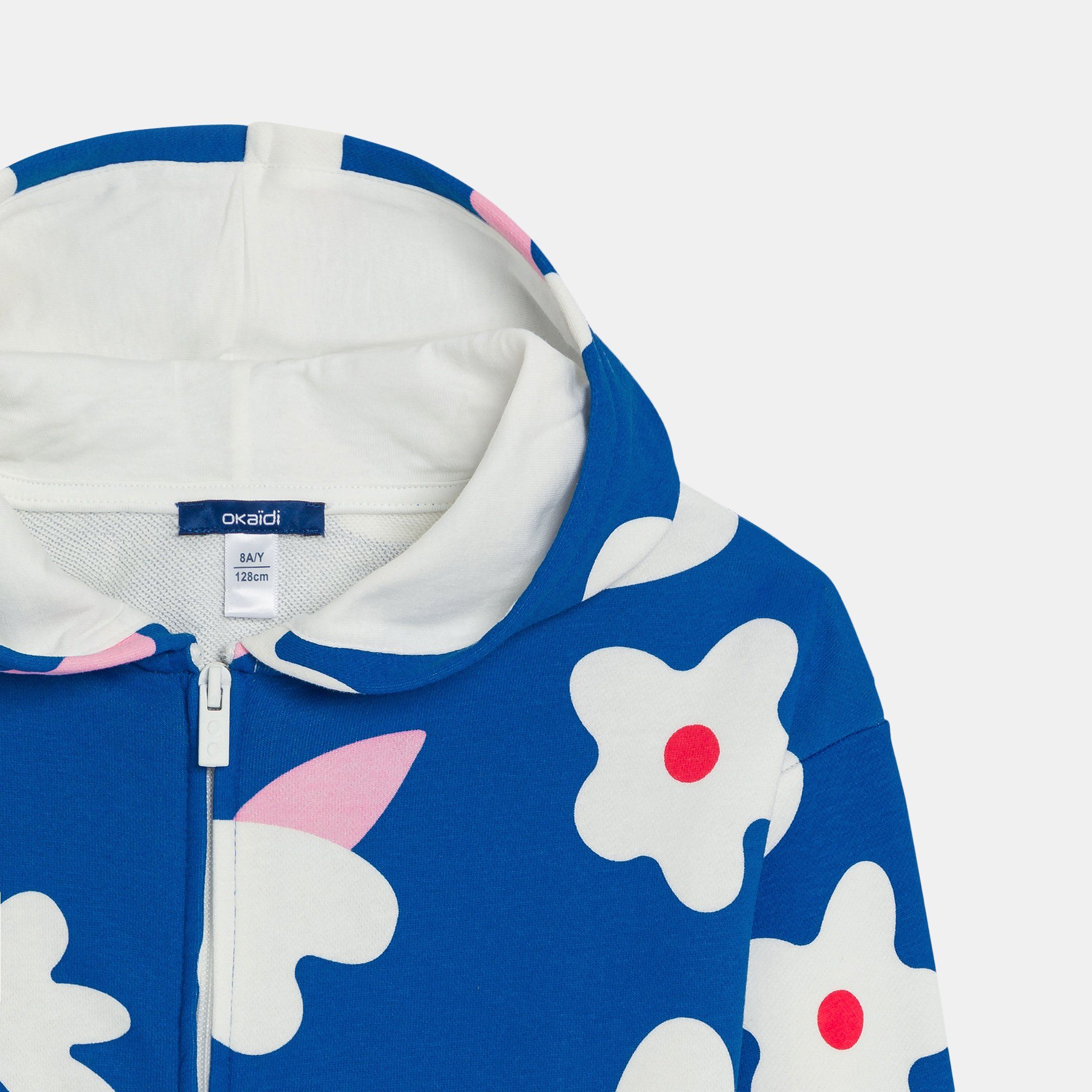 Áo hoodie lông cừu in hoa