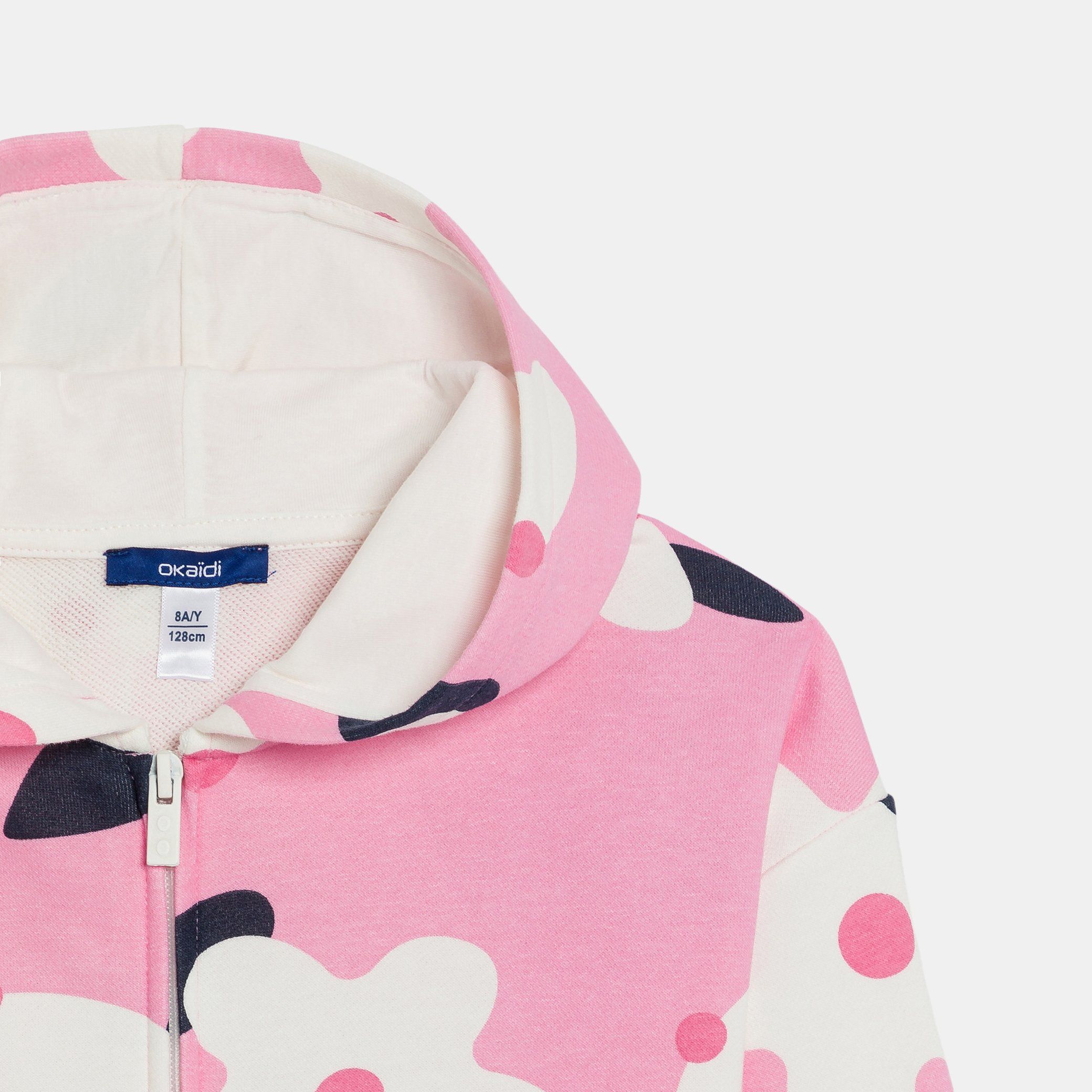 Áo hoodie lông cừu in hoa